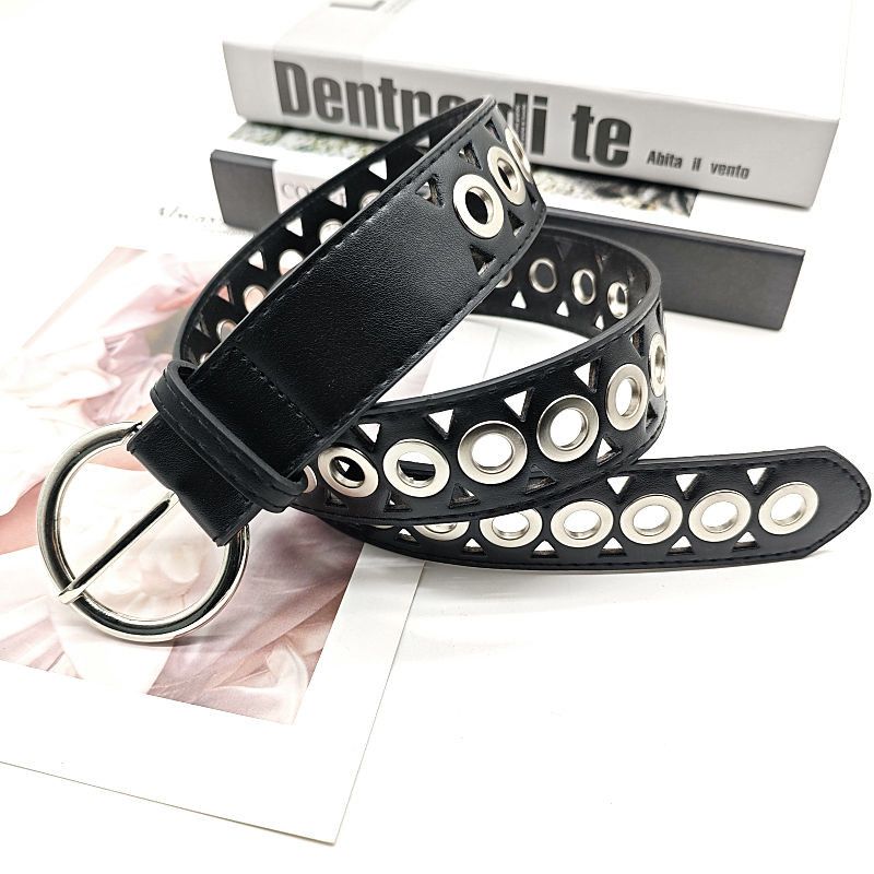 Designer New Design Vintage Belt Riveted Belts Menswear Accessories Size ONE SIZE - 3 Thumbnail