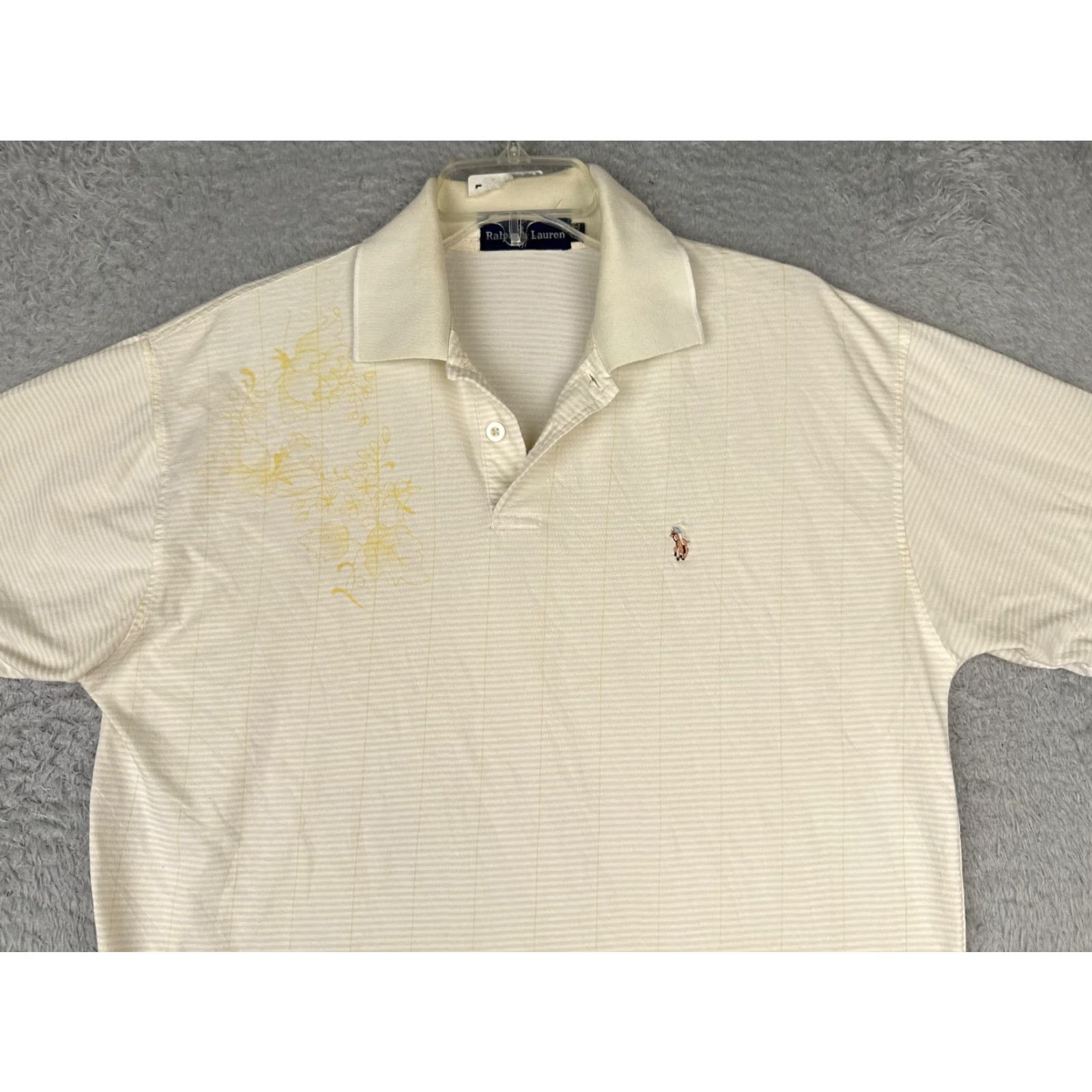 Ralph Lauren Ralph Lauren Polo Shirt Adult 2XL Ivory Floral 100% Cotton Size US XXL / EU 58 / 5 - 4 Thumbnail