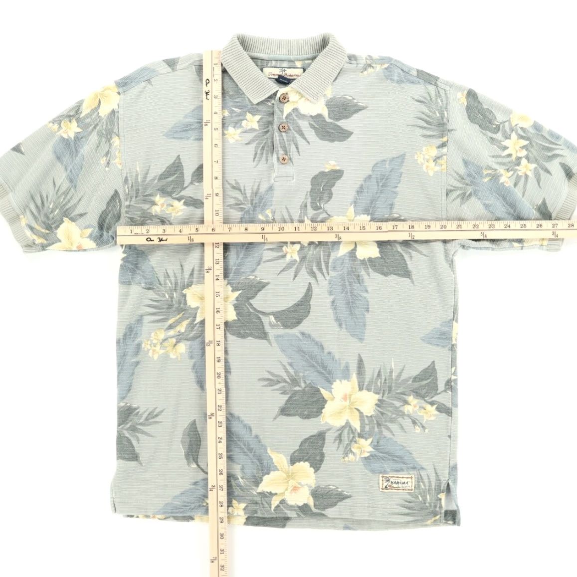 Tommy Bahama VTG Tommy Bahama Polo Shirt Green Floral Silk Micro Terry Men M Shirt Size US M / EU 48-50 / 2 - 3 Thumbnail