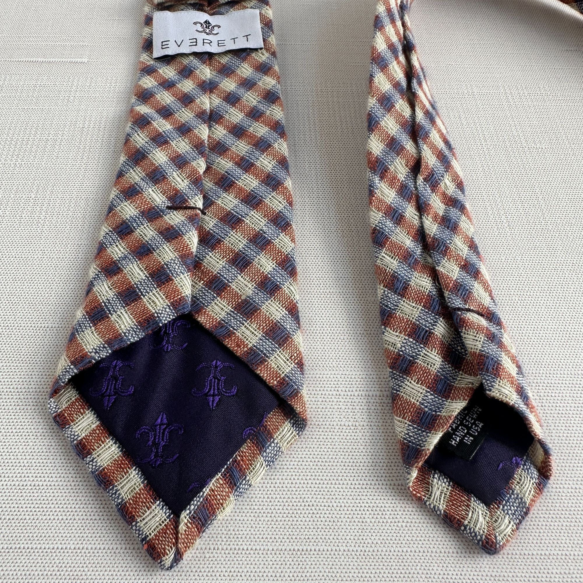 Other Vintage Everett Plaid Cotton Tie 60"L X 2.5"W Made In USA Re Size ONE SIZE - 7 Thumbnail