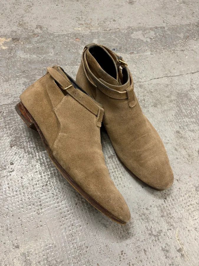 Saint Laurent Paris AW2013 Saint Laurent Jodhpur Beige Suede Leather Boots Size US 10 / EU 43 - 5 Thumbnail