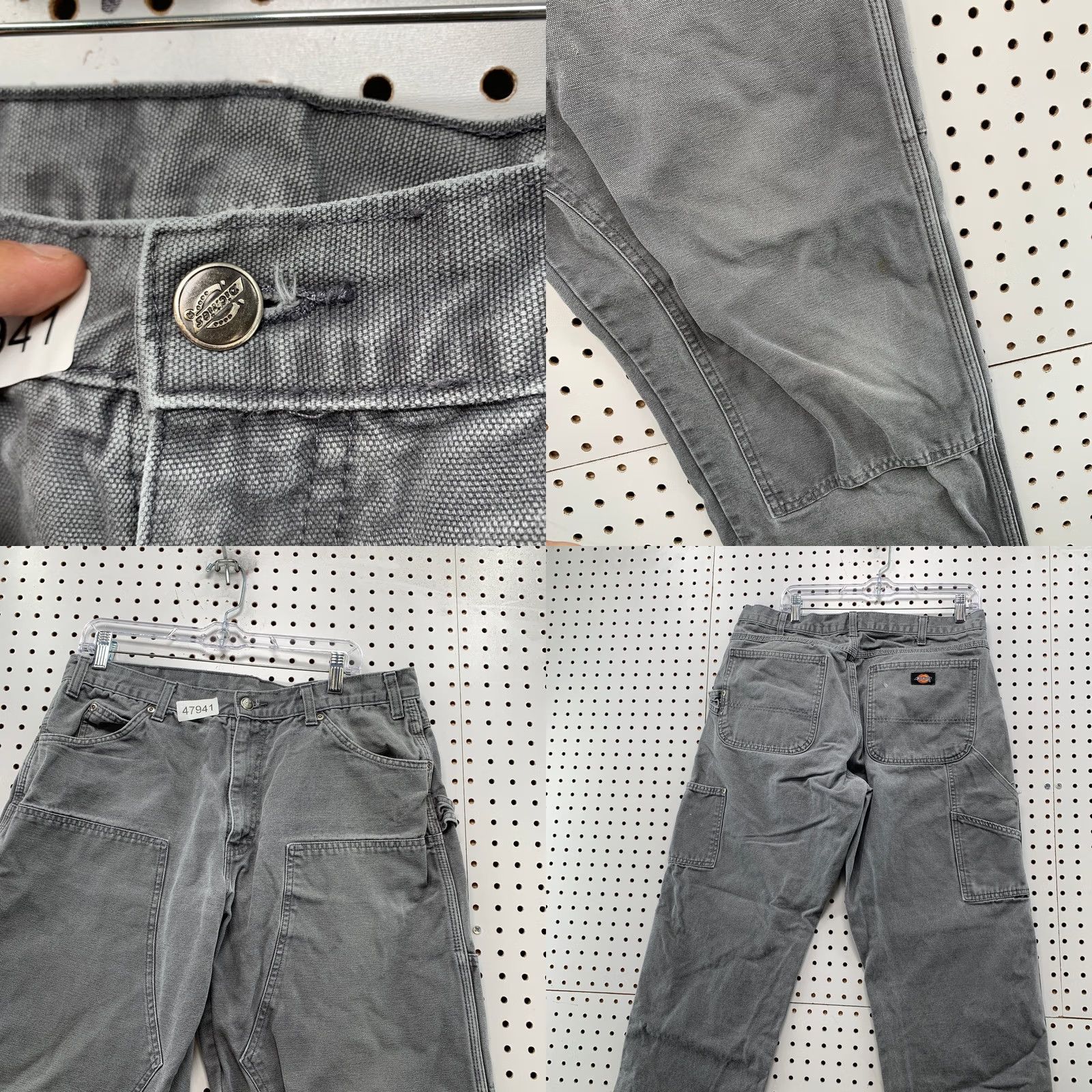 Dickies Dickies Carpenter Pants Mens 34x30 Gray Workwear 5-Pocket Cotton Canvas Straight Leg Modern 874 Double Knees Size US 34 / EU 50 - 8 Thumbnail