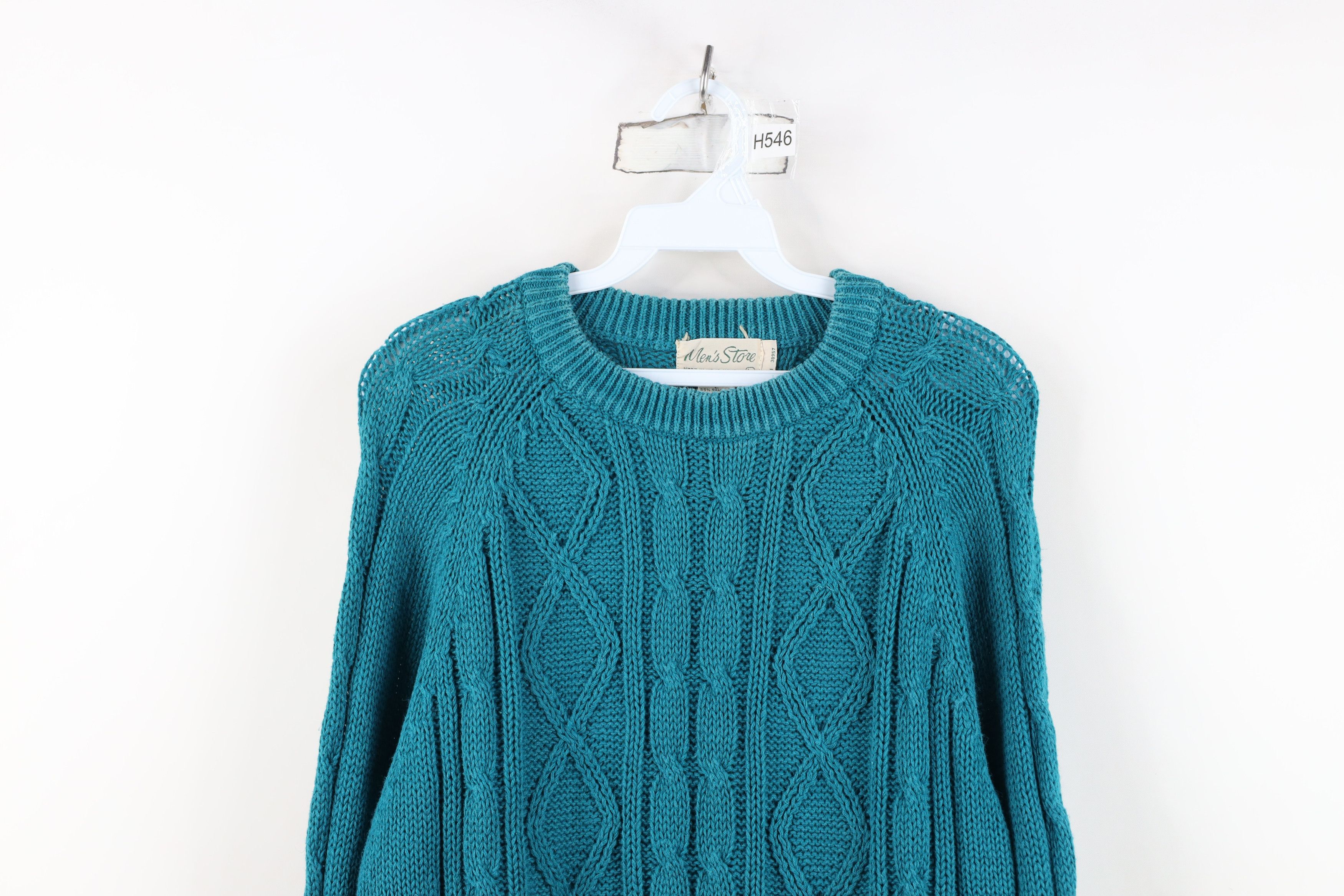 Vintage Vintage 70s 80s Streetwear Cable Knit Fisherman Sweater Size US L / EU 52-54 / 3 - 2 Thumbnail