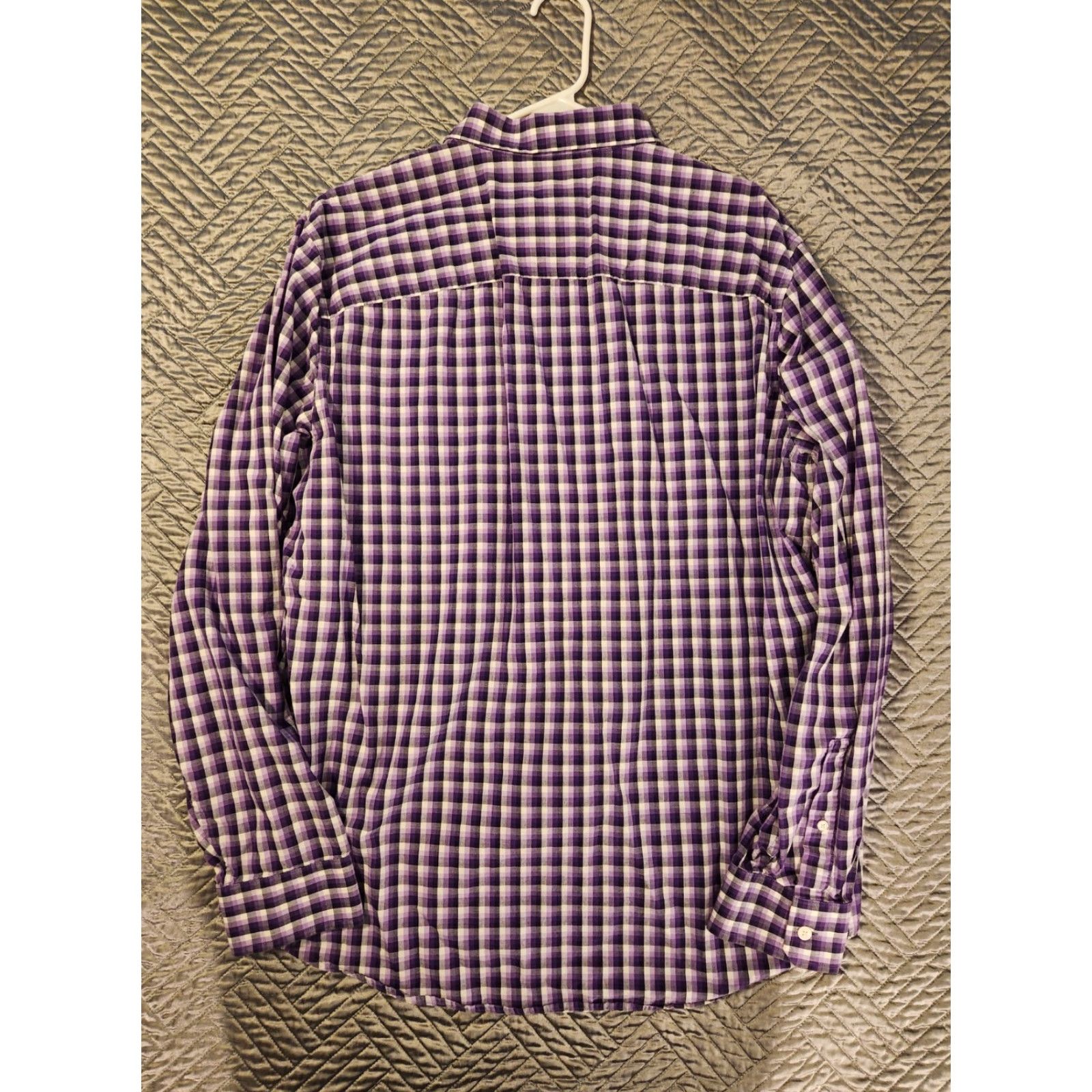 Michael Kors Michael Kors Mens Button-Up Shirt Plaid XL Purple Size XL Long Sleeve Size US XL / EU 56 / 4 - 2 Thumbnail
