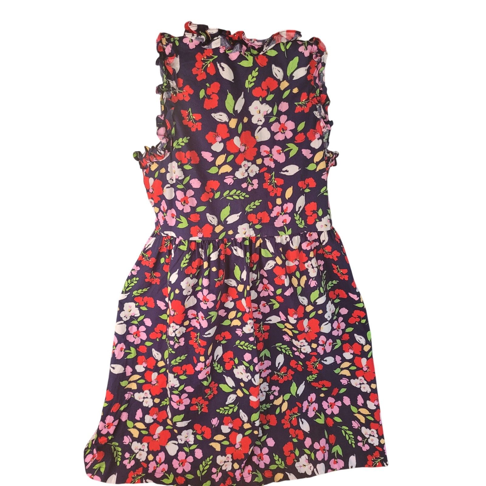 MAGGY LONDON Maggy London Navy Floral Dress Sleeveless Ruffled Sz10 Size L / US 10 / IT 46 - 5 Thumbnail