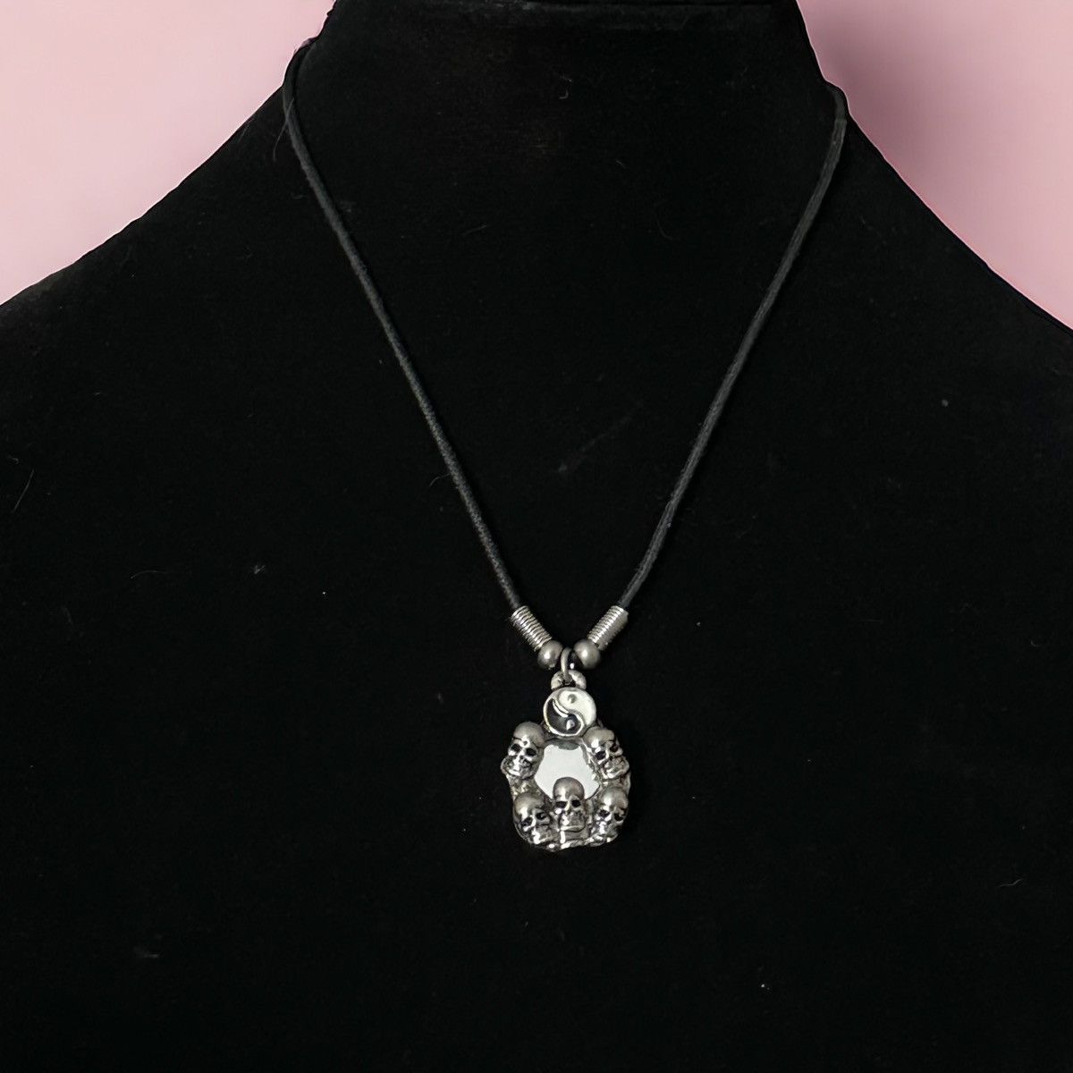 Other Yin Yang skull mirror pendant cord necklace Size ONE SIZE - 1 Thumbnail
