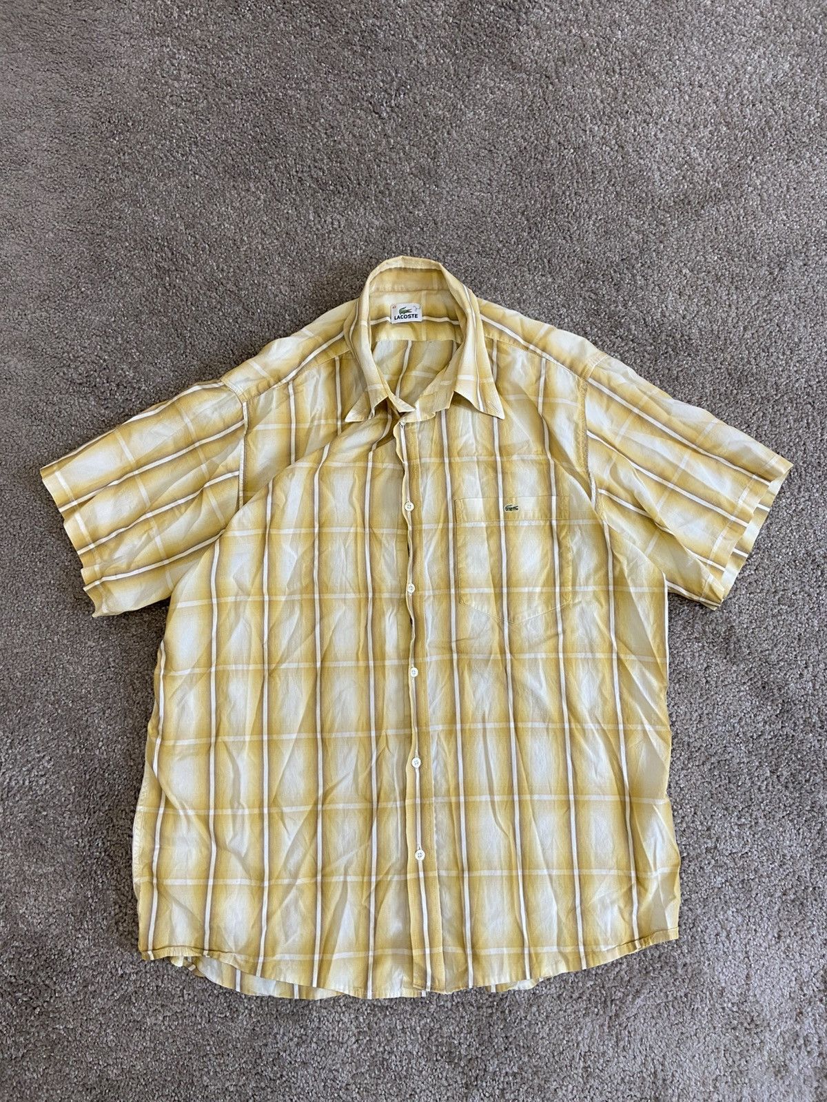 Lacoste Vintage Lacoste check Short Sleeve Shirt with logo Size US L / EU 52-54 / 3 - 1 Thumbnail