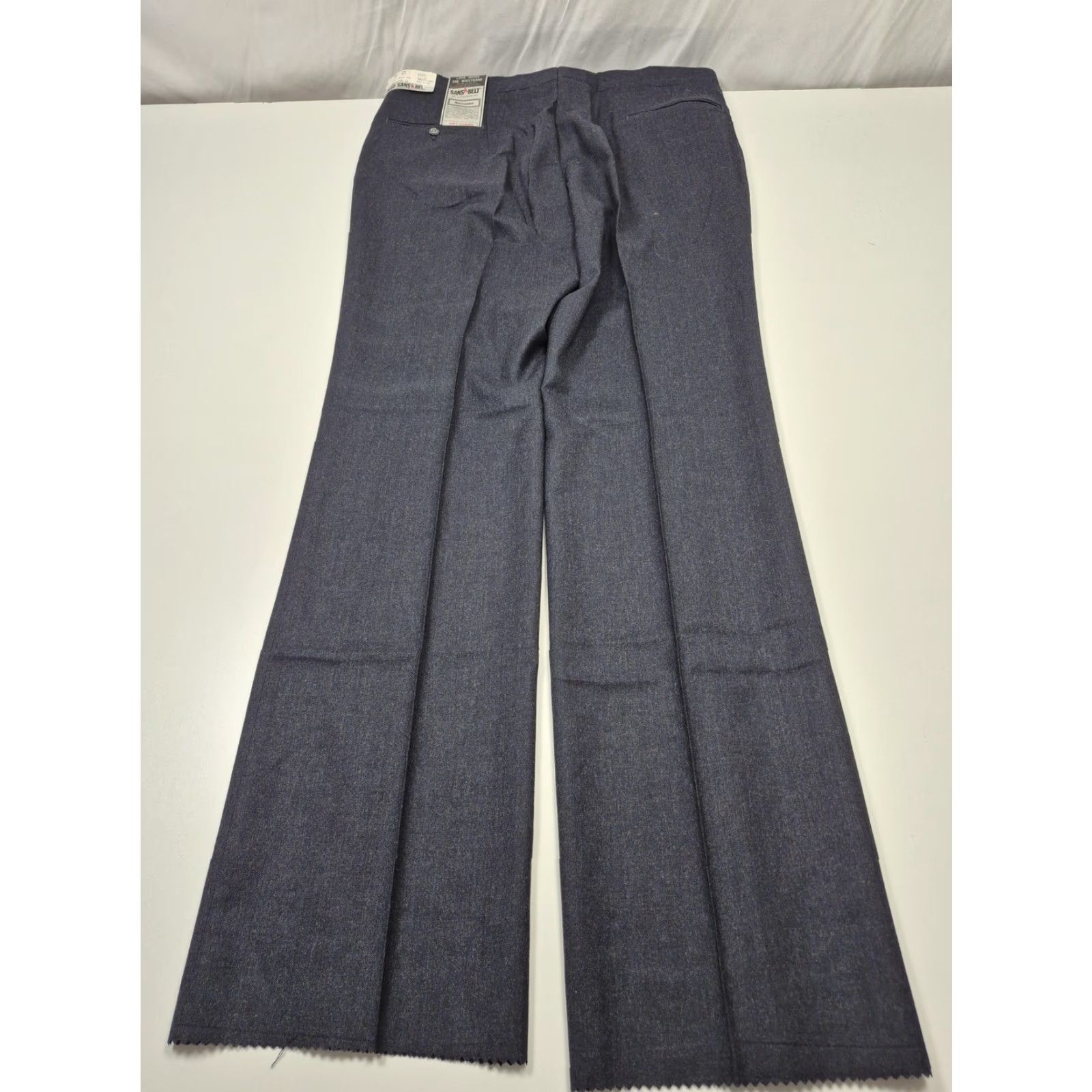 Vintage VTG Sansabelt Dress Pants Mens 38x36 Blue Wool Flat Front Unhemmed USA NWT Size US 38 / EU 54 - 6 Thumbnail