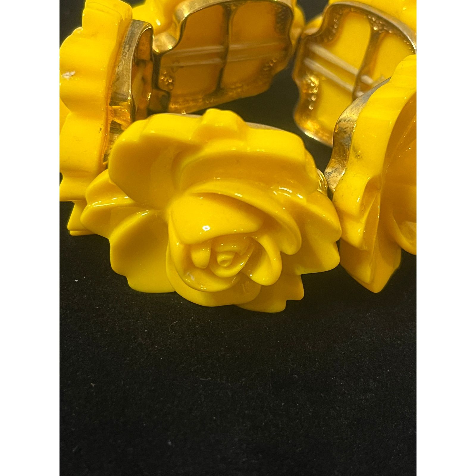 Fruition Vintage Tutti Fruiti Yellow Rose Stretch Bracelet Size ONE SIZE - 3 Thumbnail