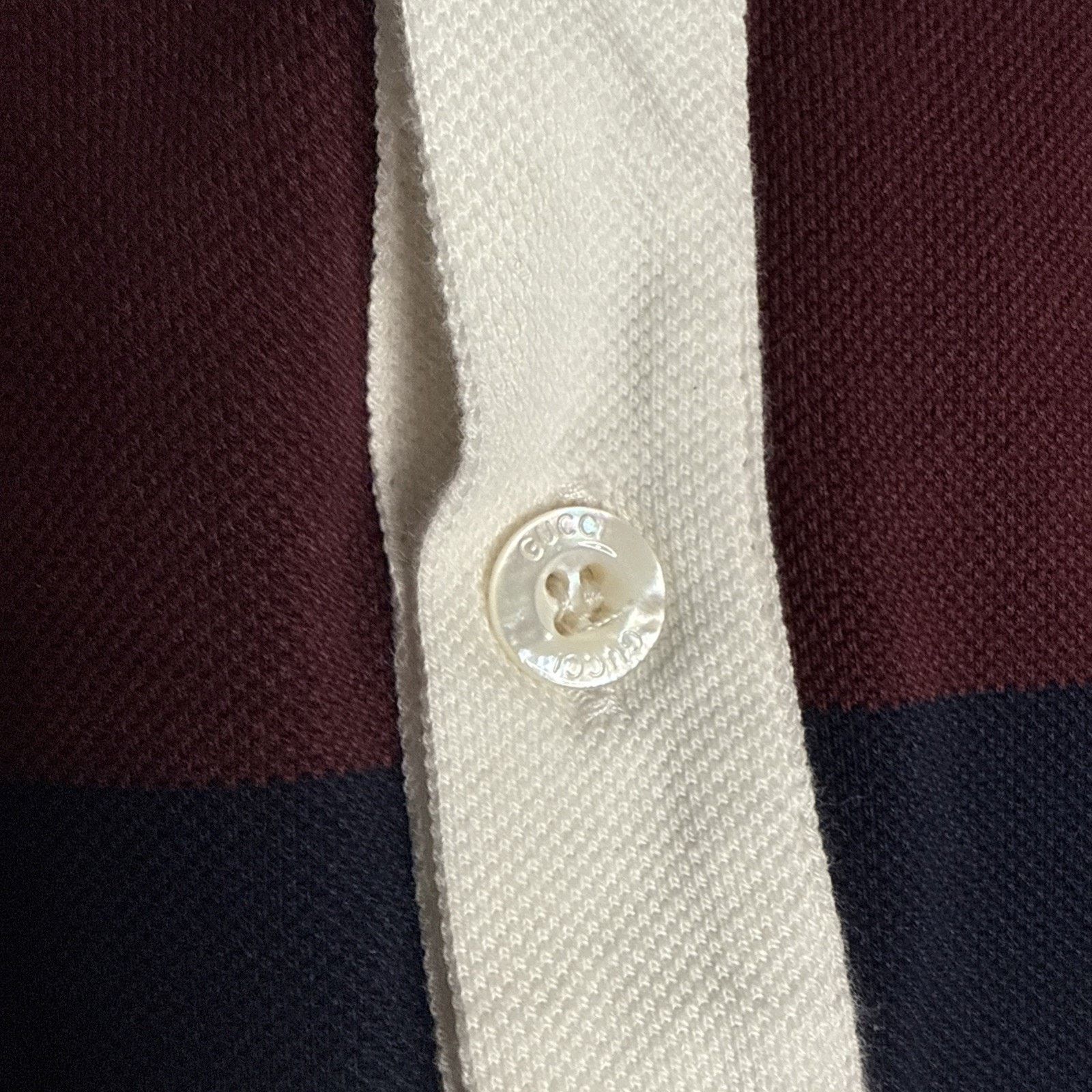 Gucci Gucci Men’s Striped Polo Shirt, Navy And Burgundy, Size XL Size US XL / EU 56 / 4 - 3 Thumbnail