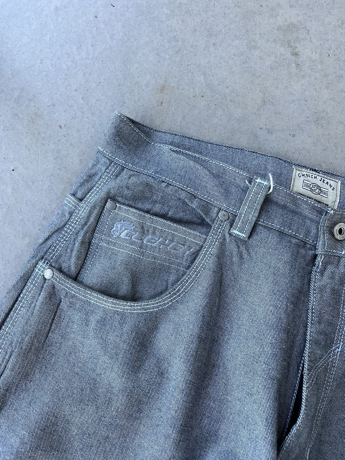 Clench Vintage Y2K Clench Jeans Silver Baggy Rave Style Pants Size US 34 / EU 50 - 3 Thumbnail