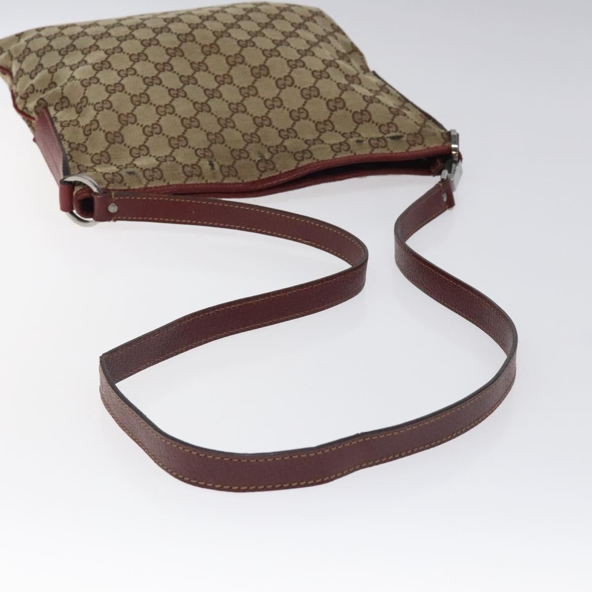 Gucci GUCCI GG Canvas Shoulder Bag Beige Silver Size ONE SIZE - 7 Thumbnail