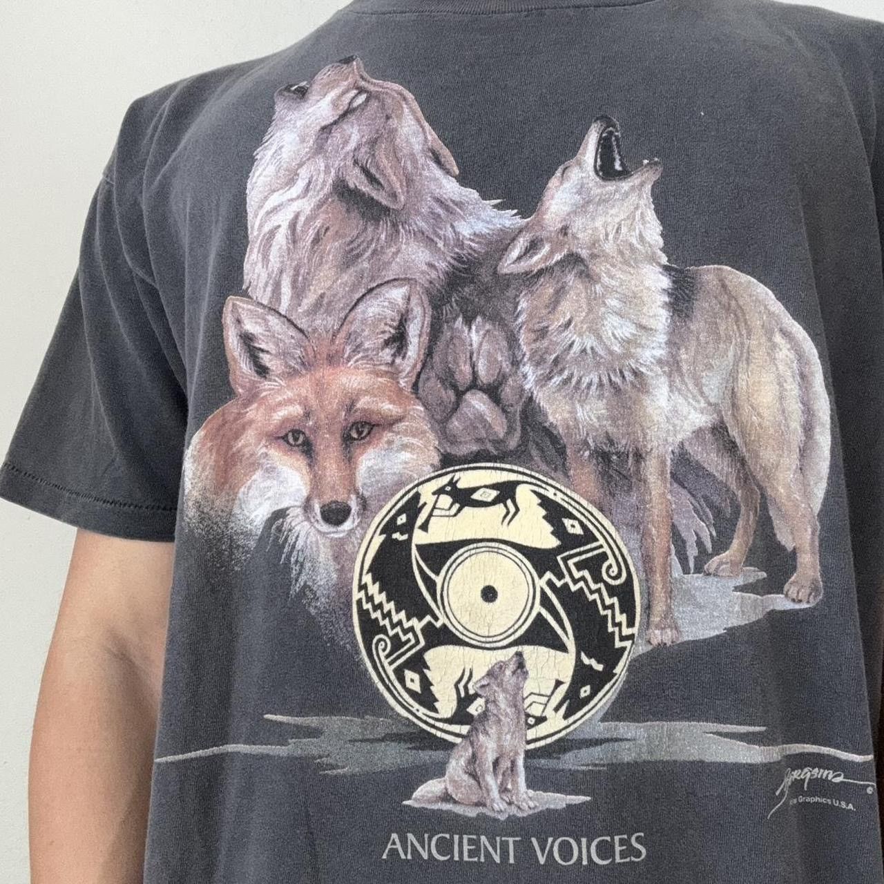 Vintage Vintage Ancient Voices 1990s Graphics Grey Tee Shirt Size US L / EU 52-54 / 3 - 4 Thumbnail