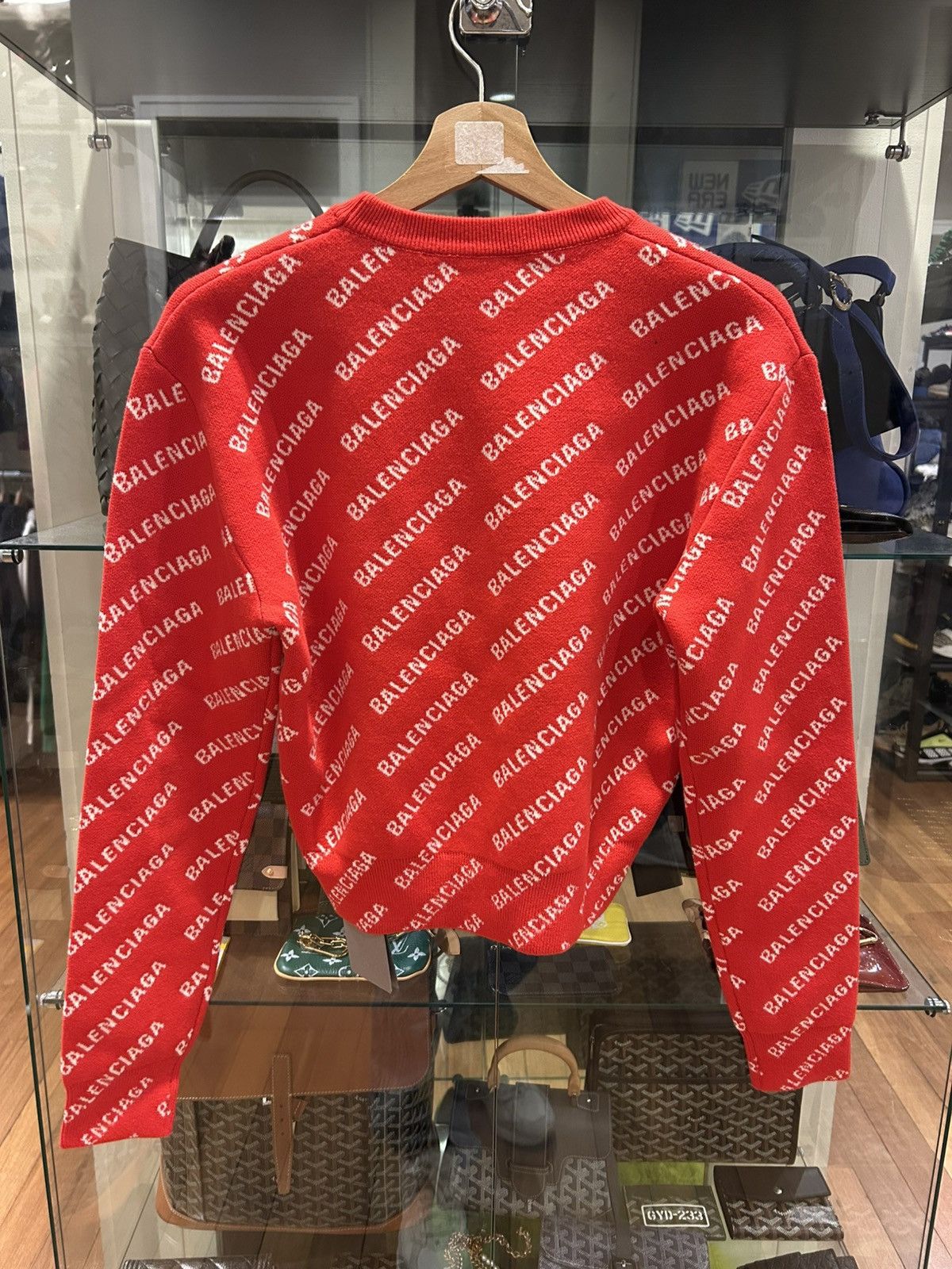 Balenciaga Balenciaga AOP Sweater - Red Size XS / US 0-2 / IT 36-38 - 2 Thumbnail