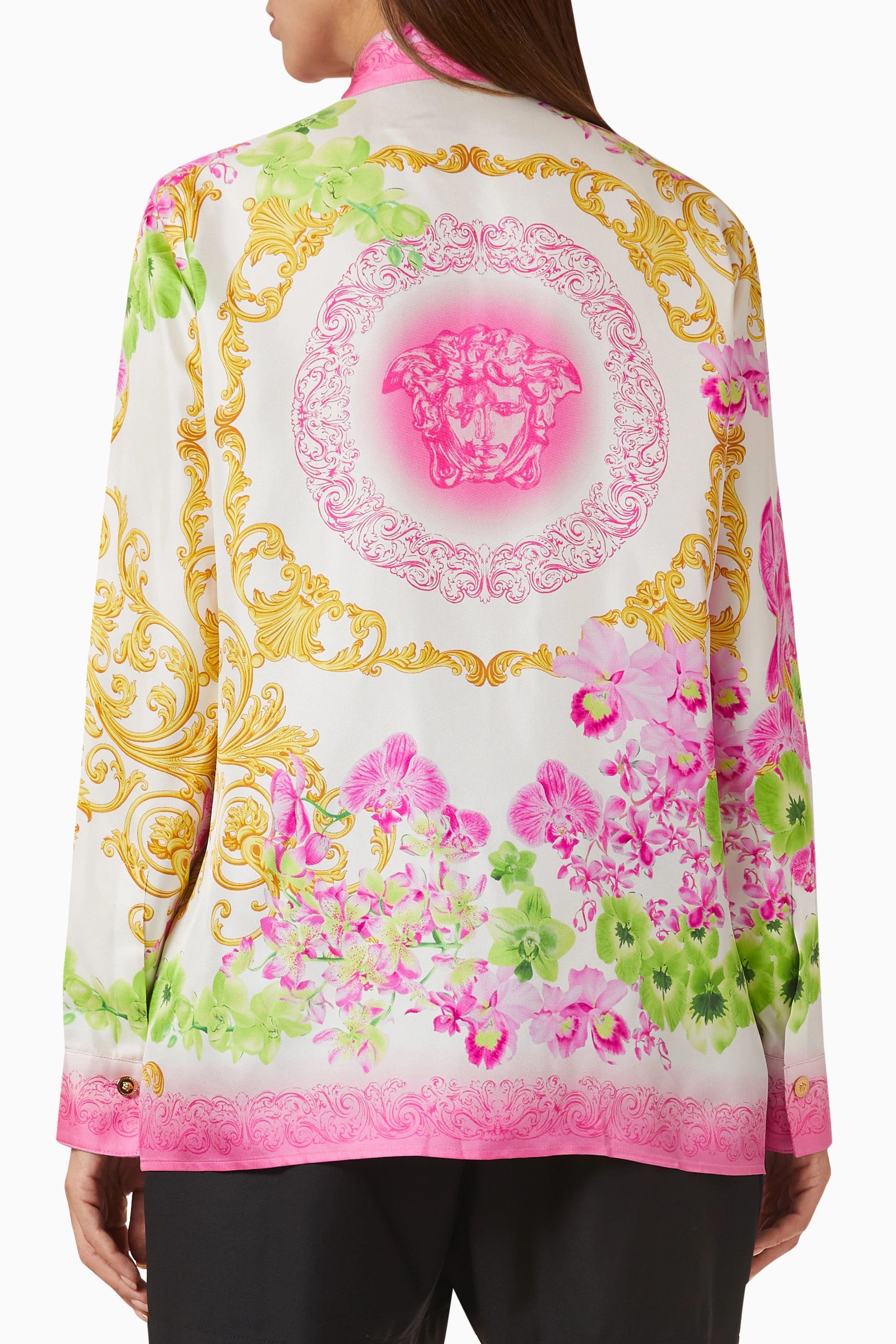 Versace o1y0226 Silk Shirt in Multicolor Size S / US 4 / IT 40 - 3 Thumbnail