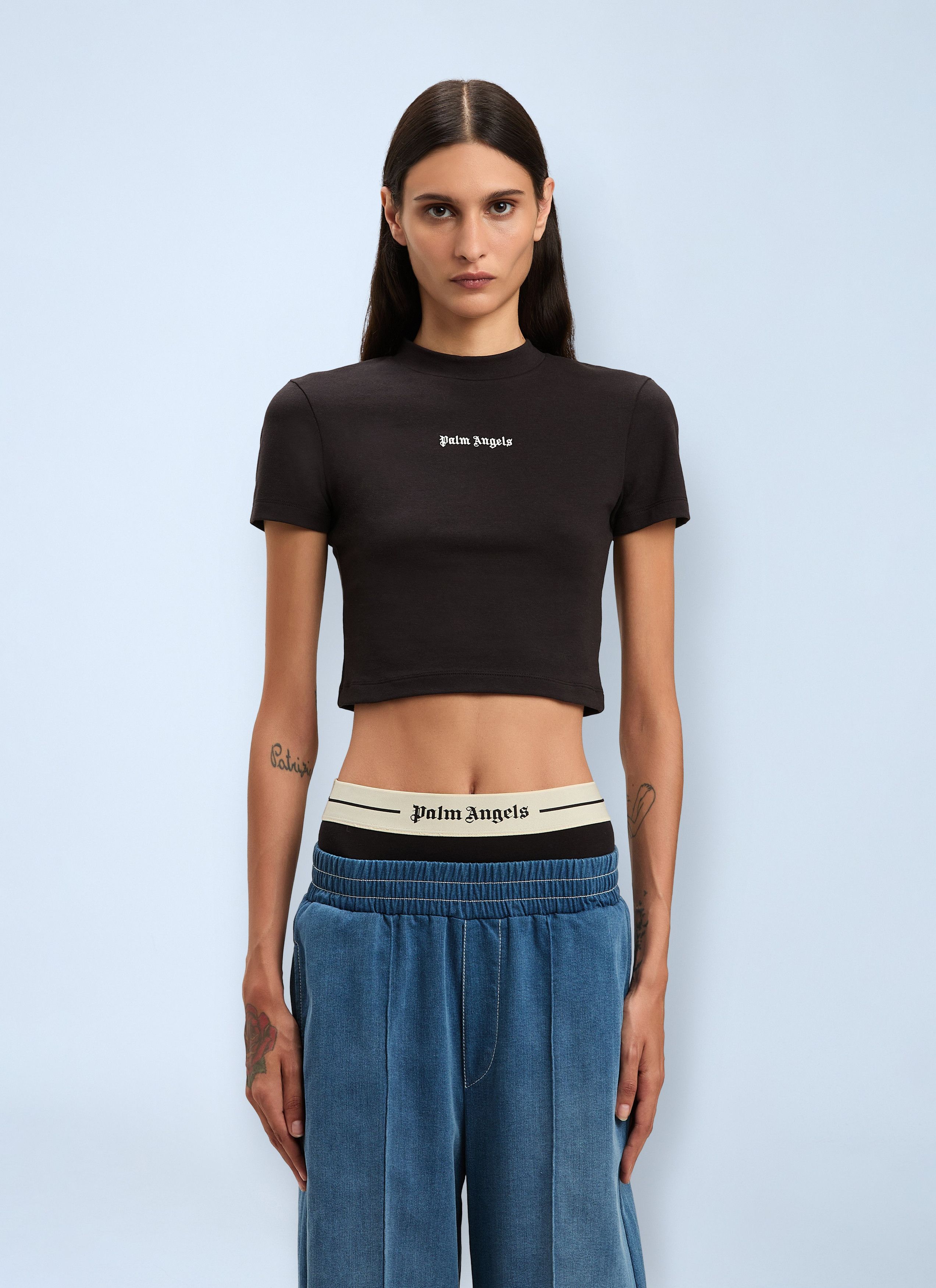 Palm Angels Logo Motif T-Shirt Size XS / US 0-2 / IT 36-38 - 1 Thumbnail