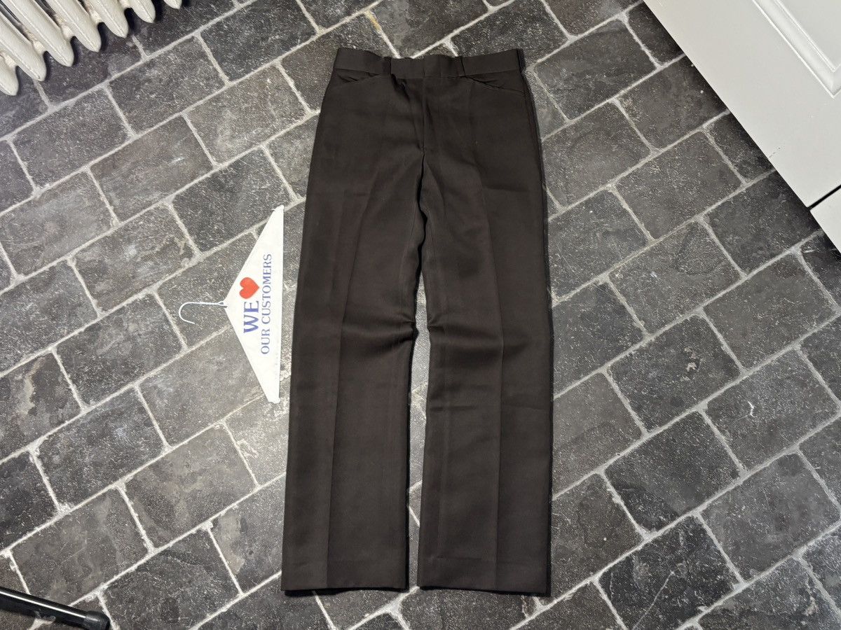 Vintage True Vintage Trousers Dark Brown Polyester 1960s 1970s 30x32 Size 34R - 14 Thumbnail