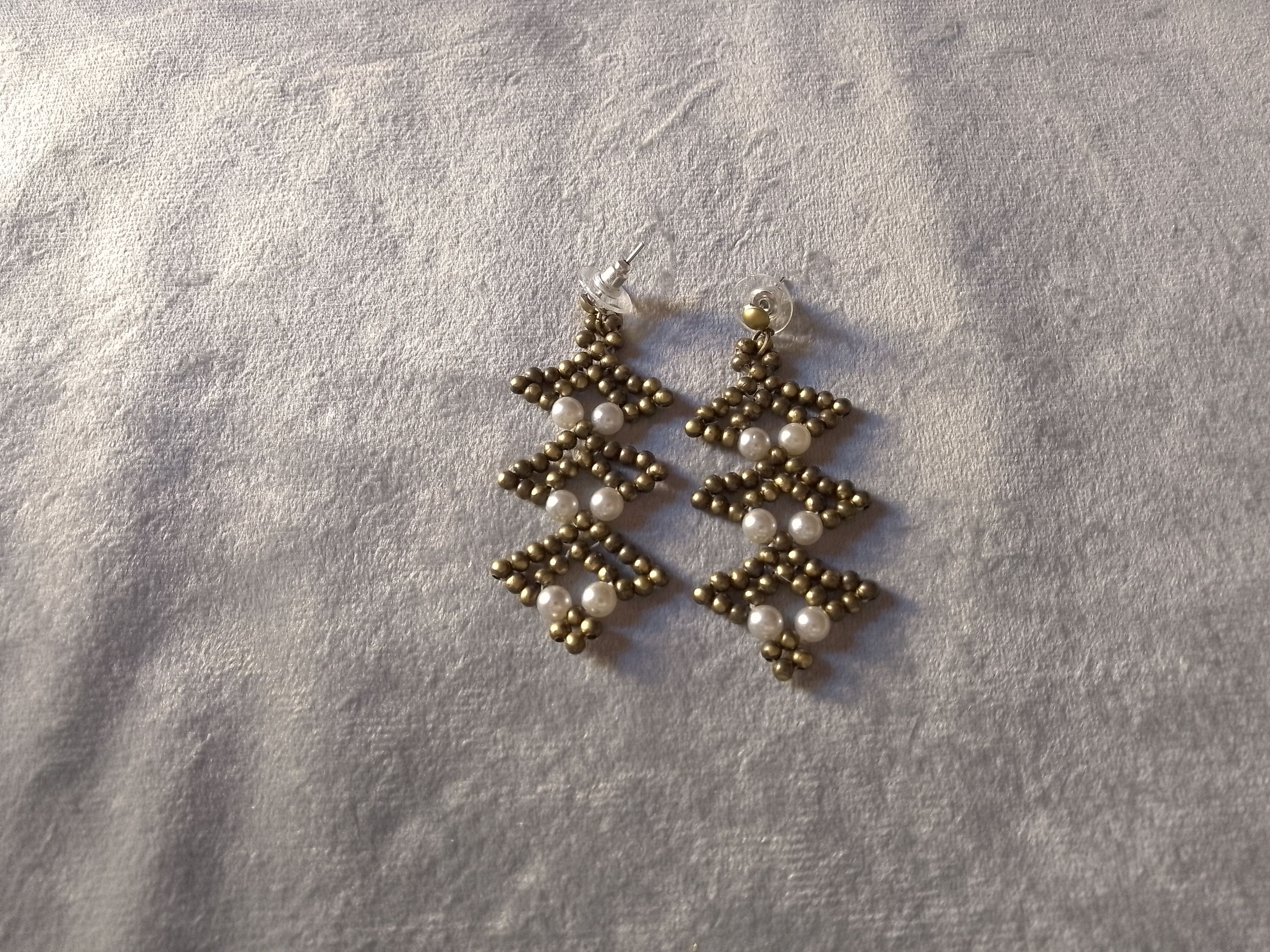Handmade Necklace Antique Brass Vintage Style Pearls Pendant Earrings Size ONE SIZE - 4 Thumbnail