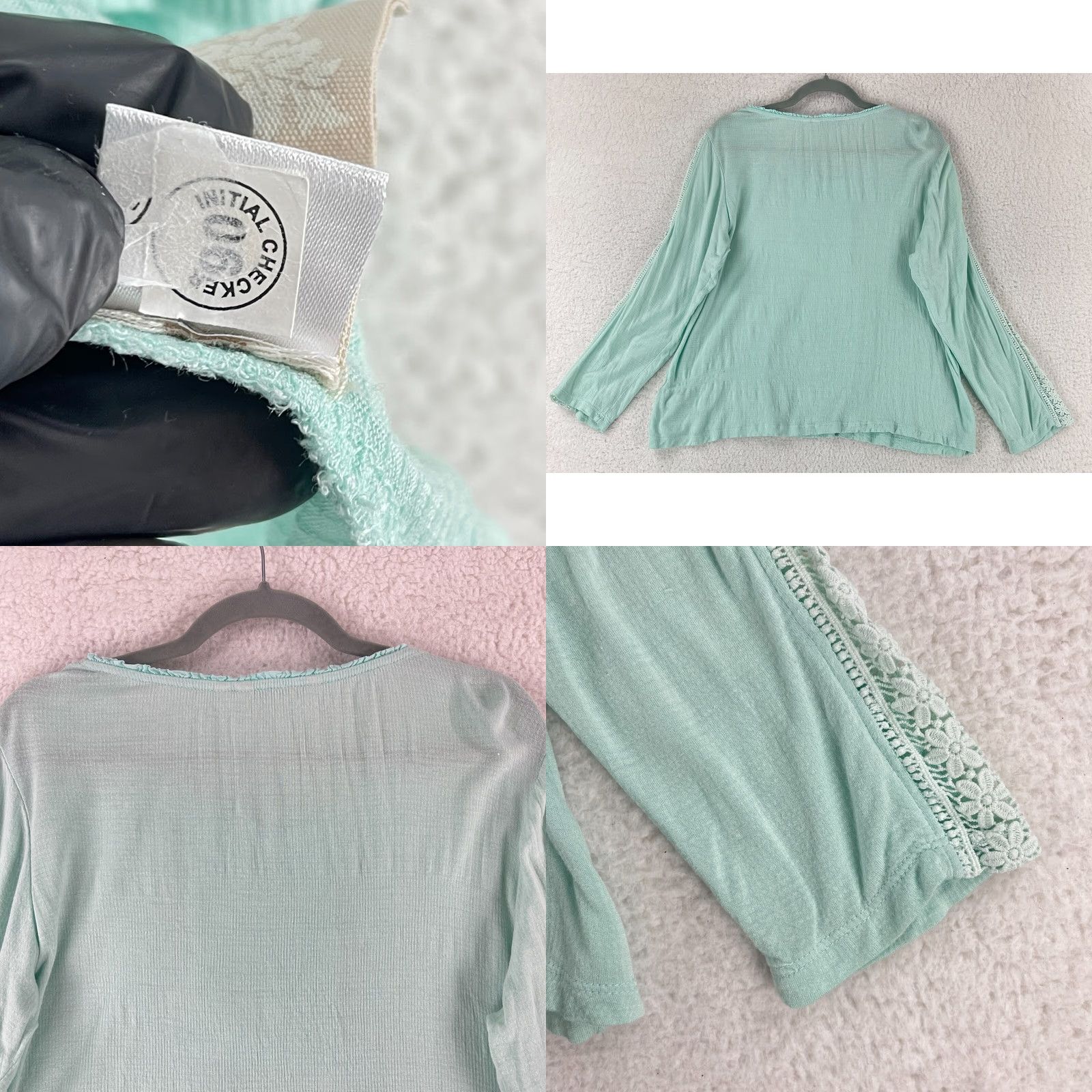 Soft Surroundings Soft Surroundings Ceclia Embroidered Shirt Womens PM Green Long Sleeve Shirt Size M / US 6-8 / IT 42-44 - 9 Thumbnail