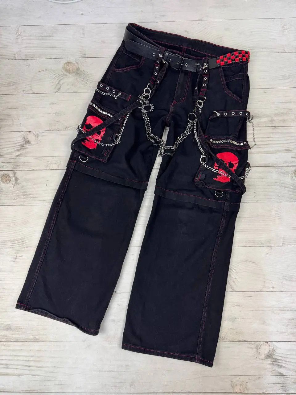Vintage Romwe Skull Baggy Pants Y2K Size US 32 / EU 48 - 1 Thumbnail