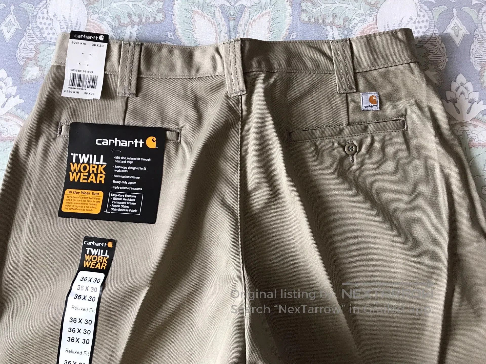 Carhartt Carhartt B290 KHI Khaki Work Pants W36L30. Size US 36 / EU 52 - 5 Thumbnail