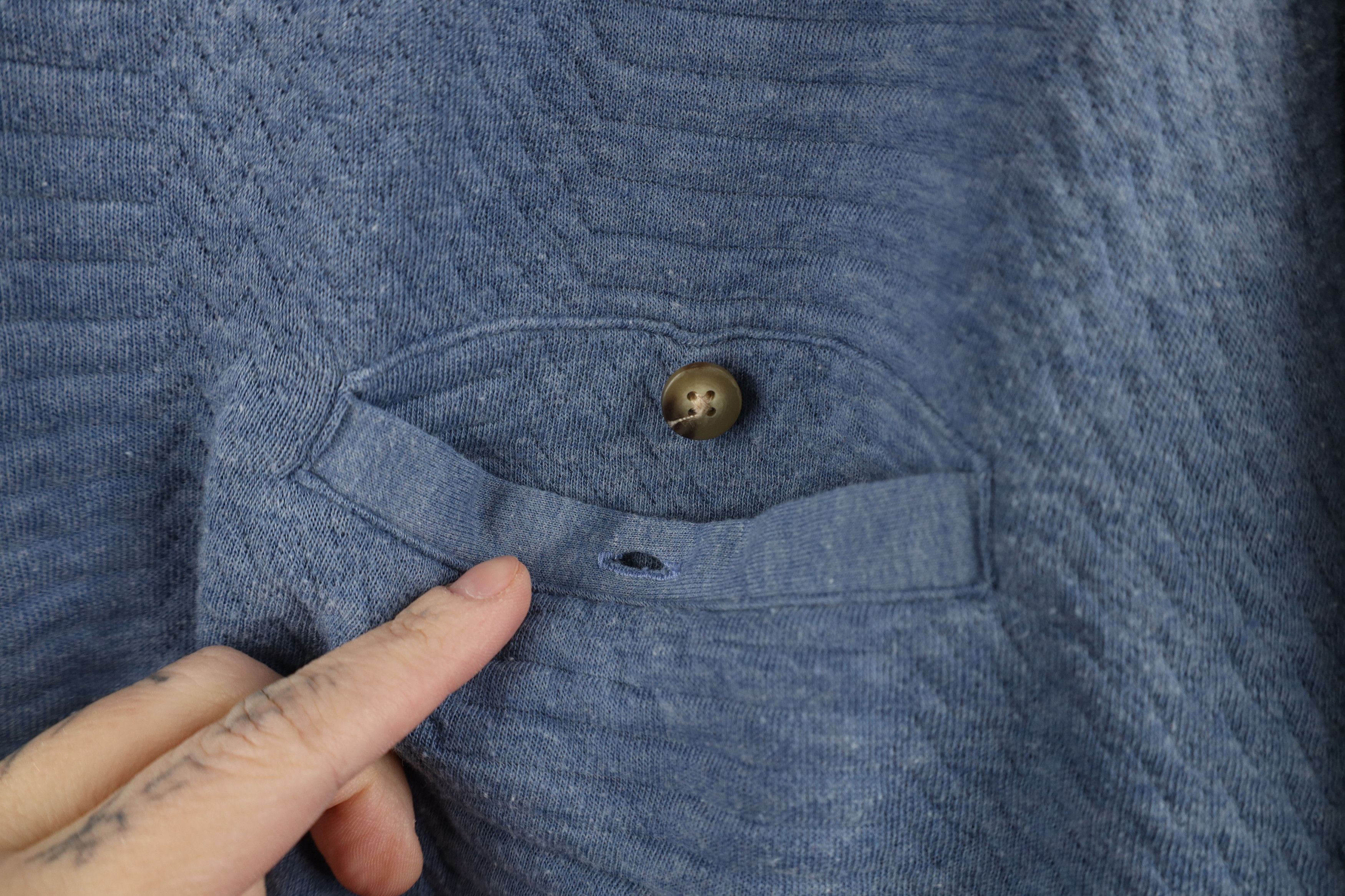 Vintage Vintage 90s Streetwear Ribbed Knit Pullover Polo Shirt Blue Size US XL / EU 56 / 4 - 5 Thumbnail