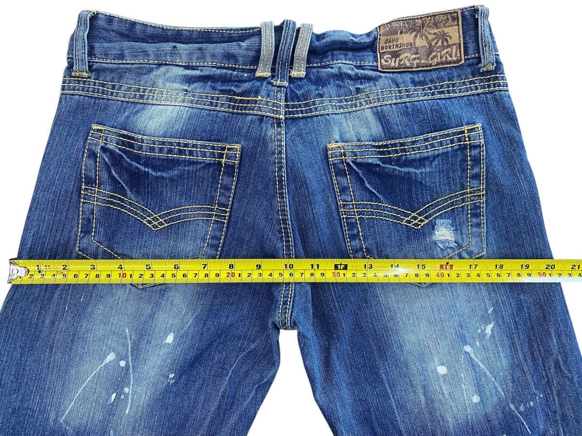 Japanese Brand Surf Girl Patch Work Distressed Style Skinny Leg Jeans Size 31" - 8 Thumbnail