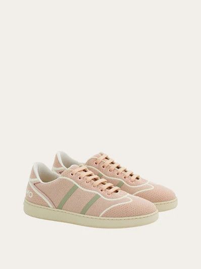 Salvatore Ferragamo o1s1rm0824 Dedalo Knitted Low-Top Sneakers in Pink Size US 10 / EU 43 - 4 Thumbnail