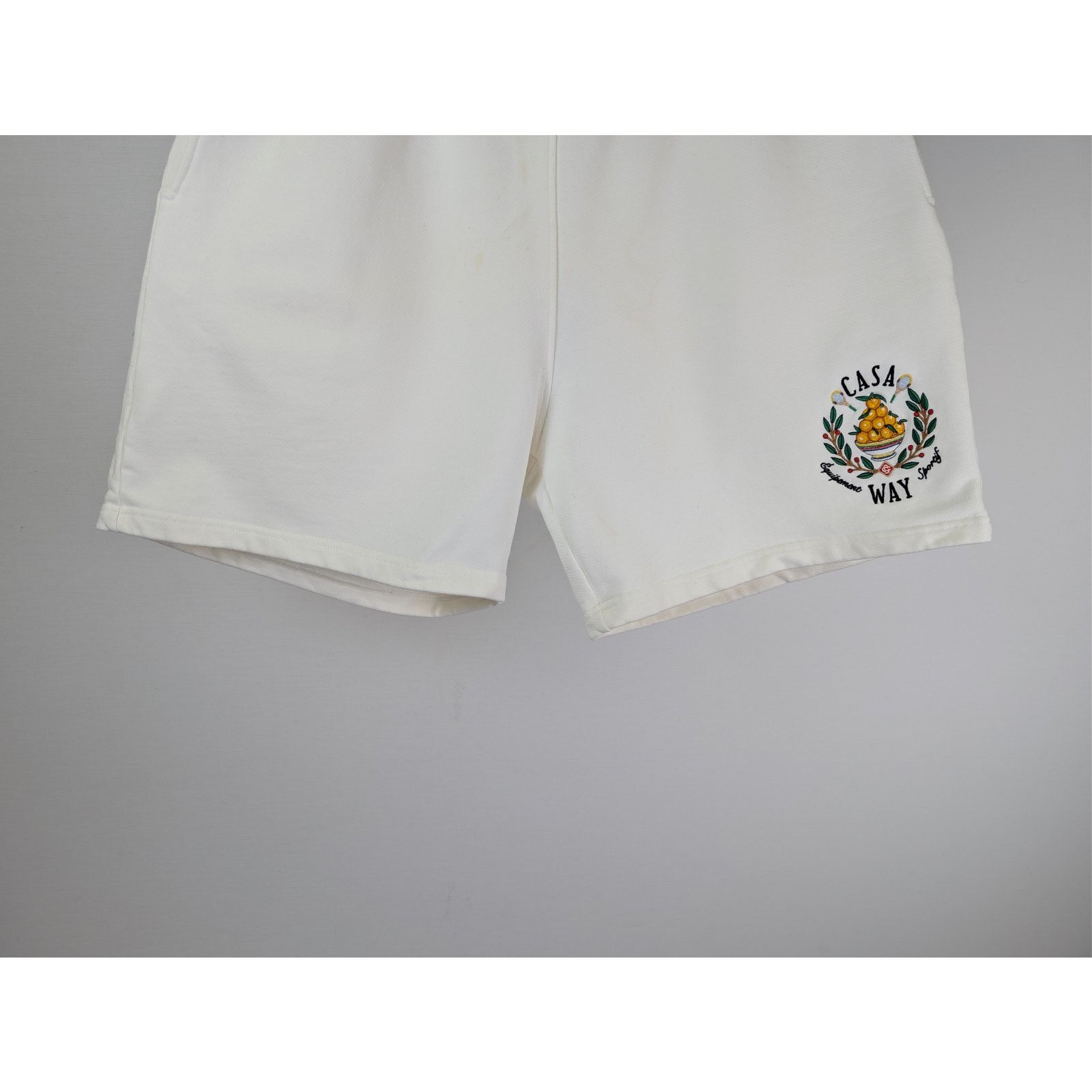 Casablanca o1rshd1 CC20 Off-White Loopback Embroidered Sweatshort Short Size US 36 / EU 52 - 4 Thumbnail