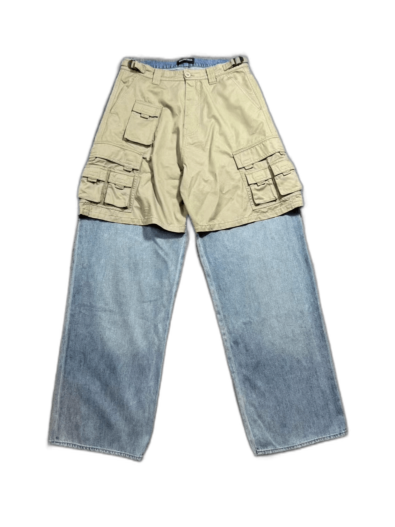 Balenciaga Balenciaga Hybrid Cargo Shorts and Denim Pants-2507 Size US 30 / EU 46 - 1 Thumbnail