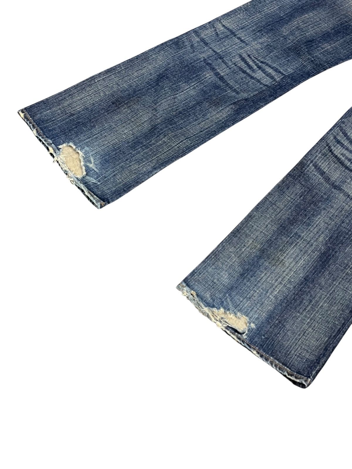 Blue Blue Japan 🔥Rare Bobson Crack Wash Indigo Rusty Flare Jeans Bited Heel Size US 32 / EU 48 - 8 Thumbnail