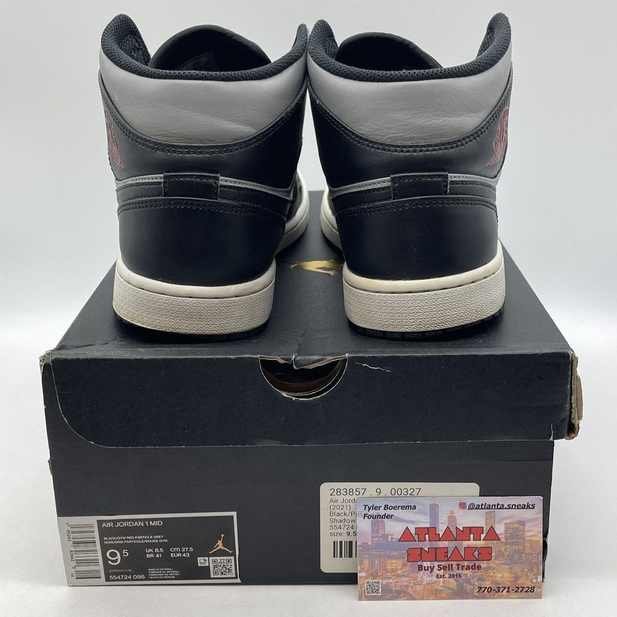 Nike Air Jordan 1 mid shadow Size US 9.5 / EU 42-43 - 3 Thumbnail