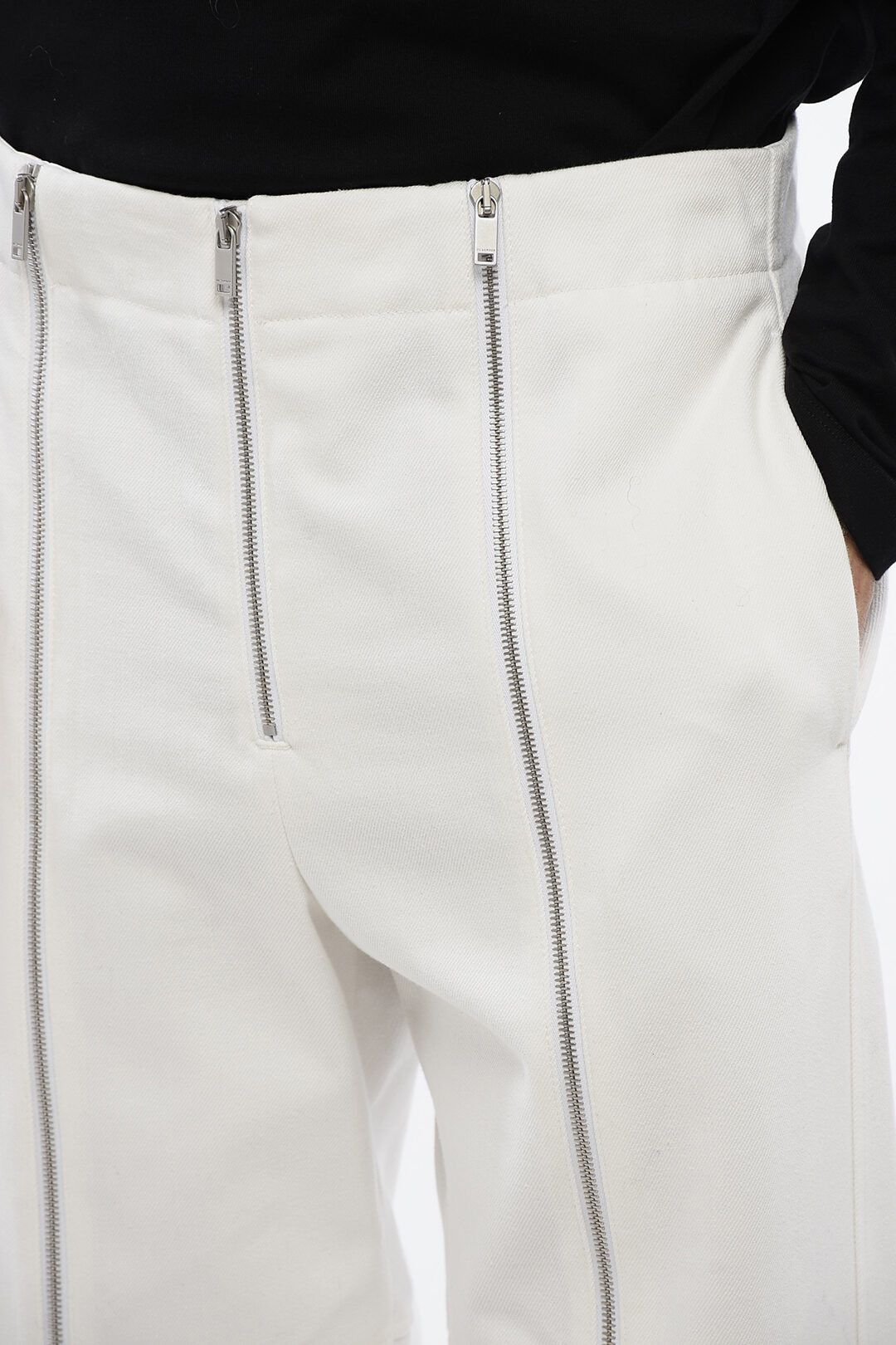 Jil Sander og1mm0625 Zipped High-Waisted Pant in White Size US 30 / EU 46 - 3 Thumbnail