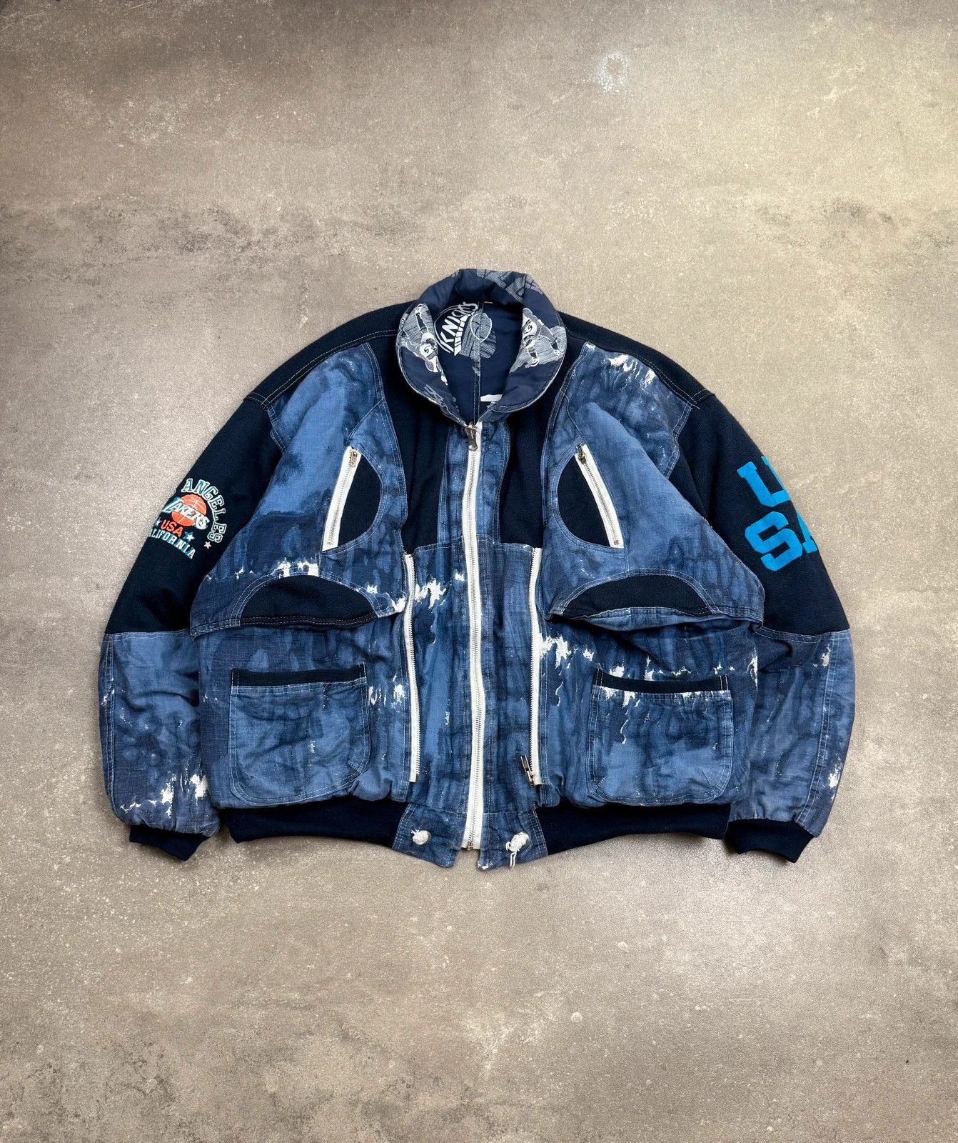 Los Angeles Apparel × Vintage Lakers Los Angeles bomber vintage double jacket 90s 1990s basketball street wear y2k rap hip hop Size US XL / EU 56 / 4 - 2 Thumbnail