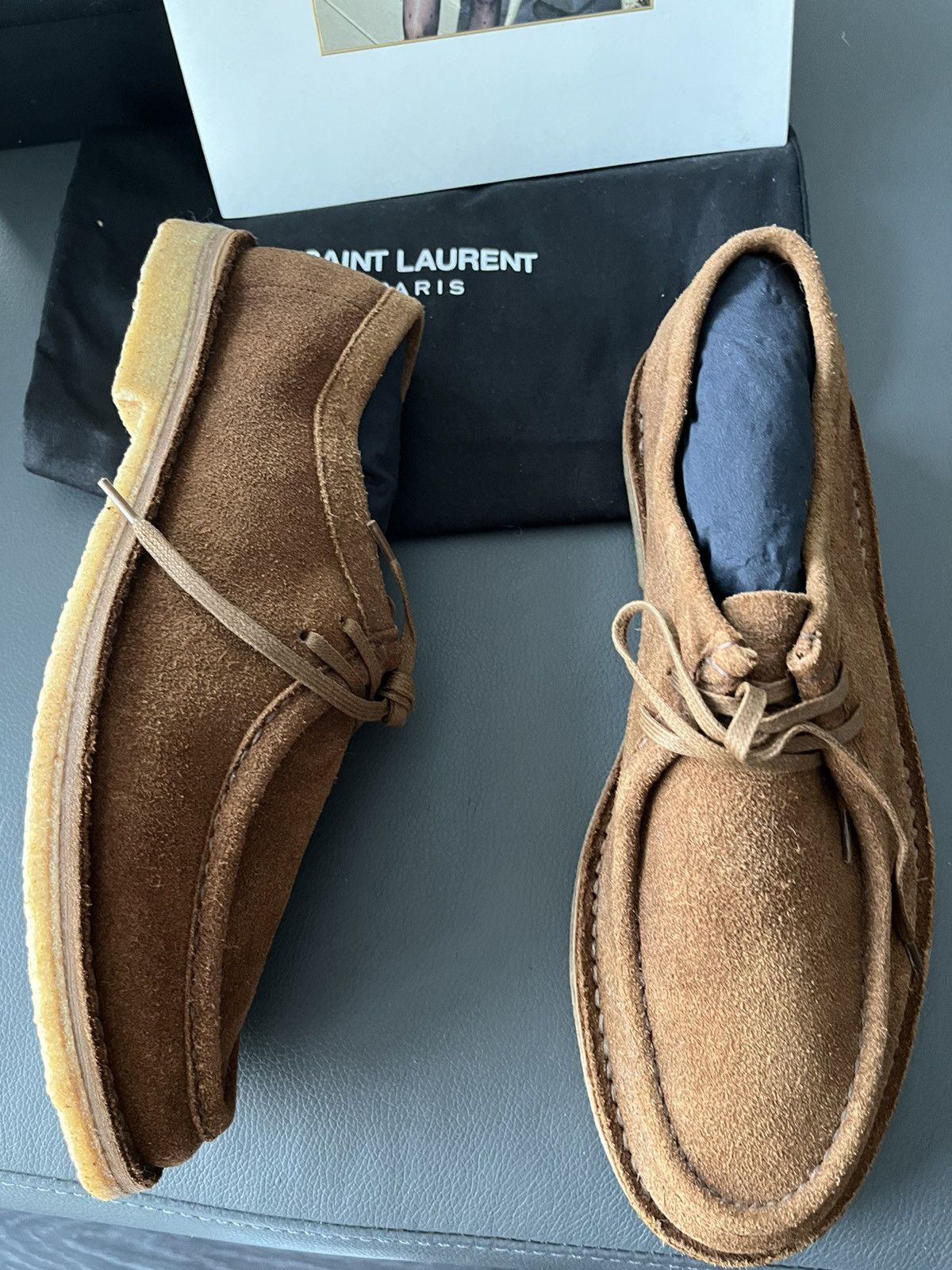 Hedi Slimane × Saint Laurent Paris × Yves Saint Laurent Saint Laurent Runway Classic Suede Leather Shoes Limited Size US 10.5 / EU 43-44 - 7 Thumbnail