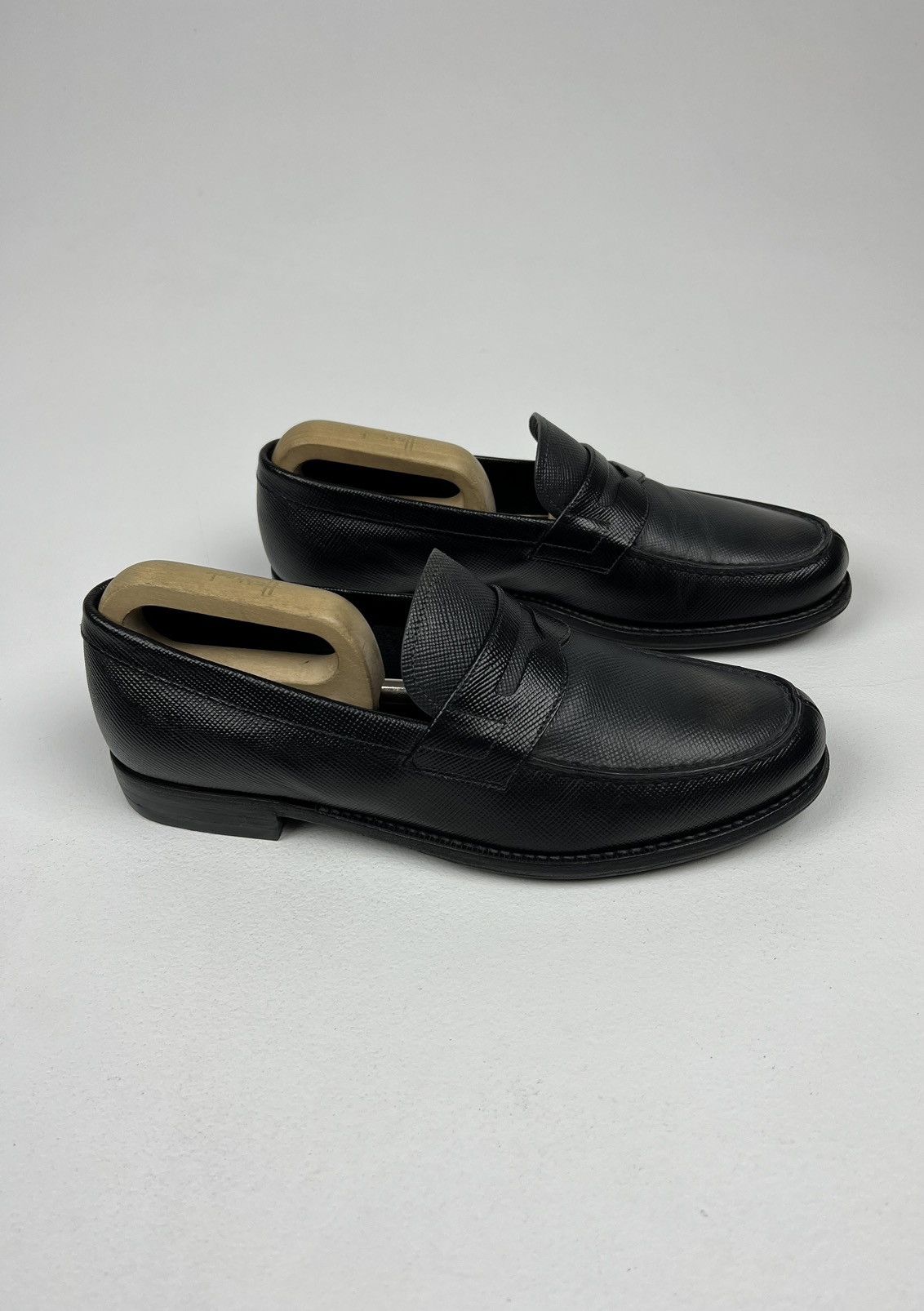 Prada PRADA Loafers Leather Saffiano Penny Shoes FOMS Black Men’s Size US 9.5 / EU 42-43 - 7 Thumbnail