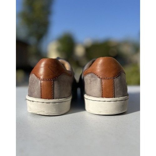 Born Born Mens Handcrafted Leather Sneakers Size 12 Gray/Tan Size US 12 / EU 45 - 5 Thumbnail