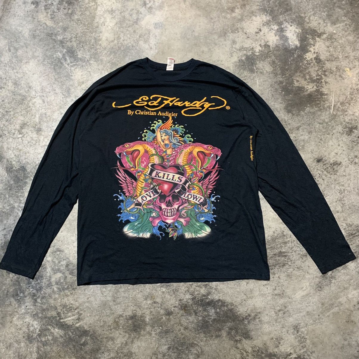 Ed Hardy Ed Hardy Black Long Sleeve Tee Shirt Size US XXL / EU 58 / 5 - 1 Thumbnail