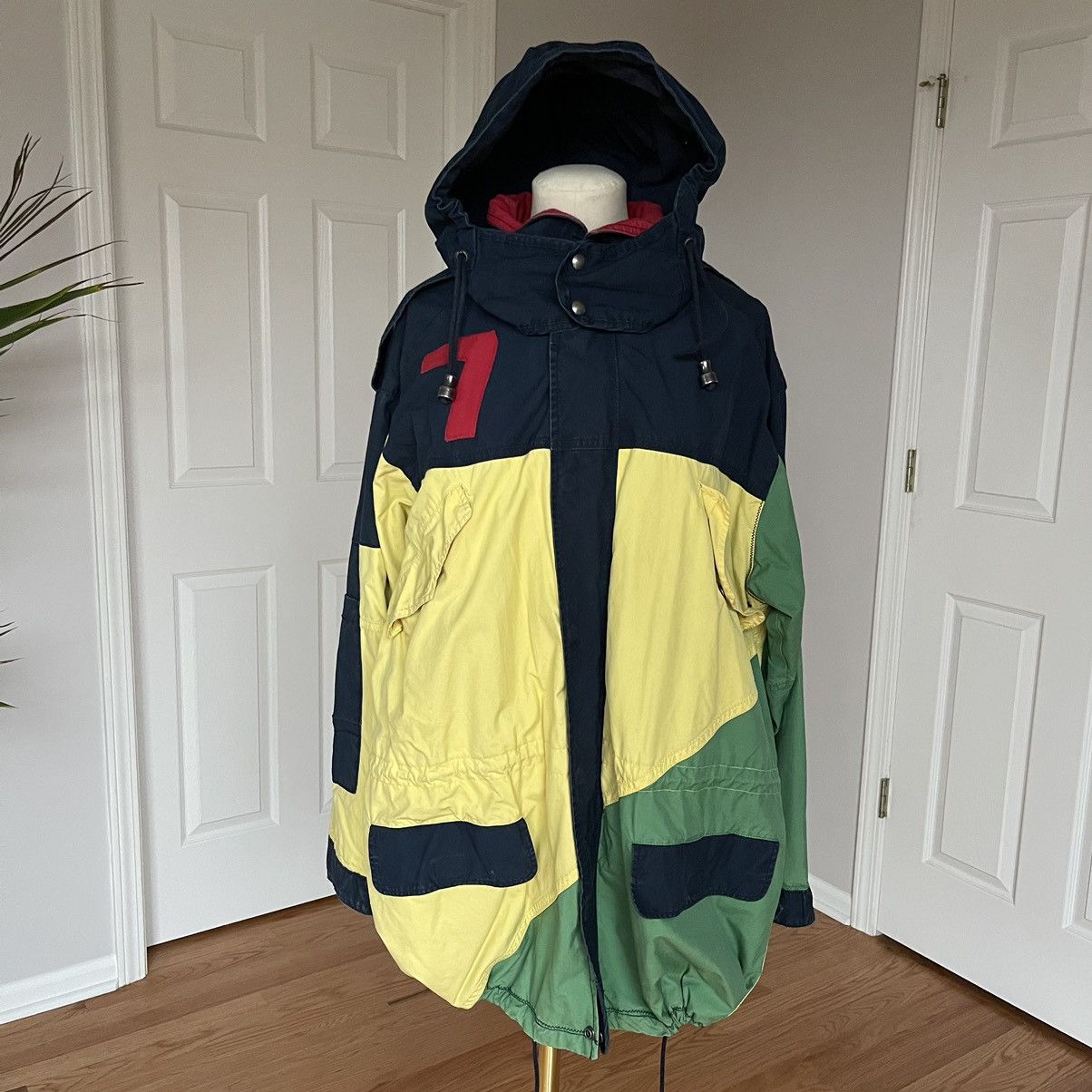 image of Polo Ralph Laurent Yacht Club 1992 Hooded Anorak Jacket in Yellow, Women's (Size Medium)