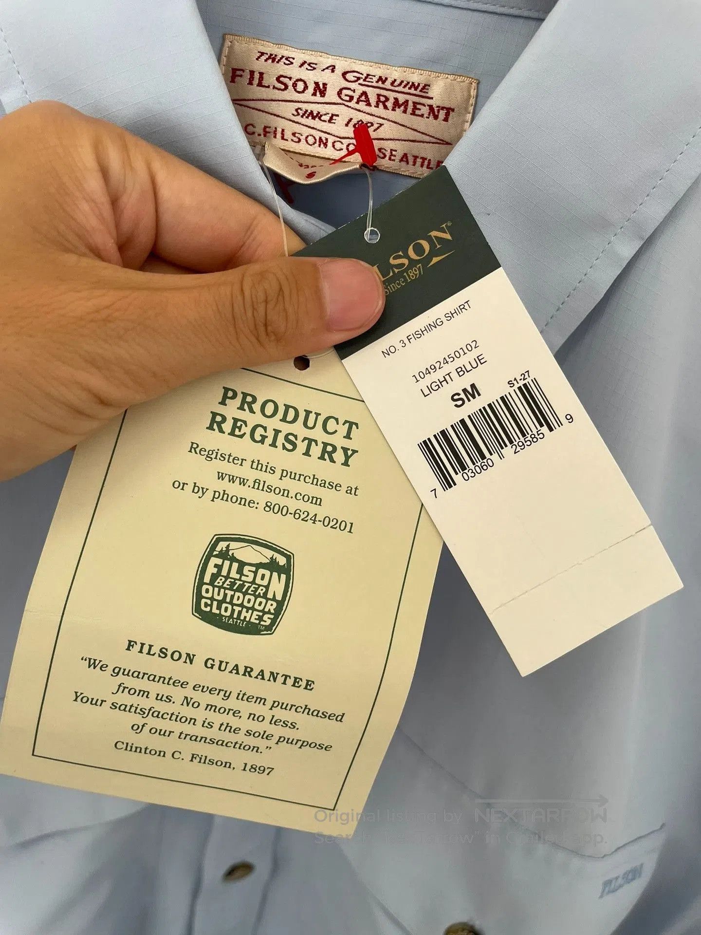 Filson Filson Men's Summer Fishing Shirt. Size US S / EU 44-46 / 1 - 5 Thumbnail