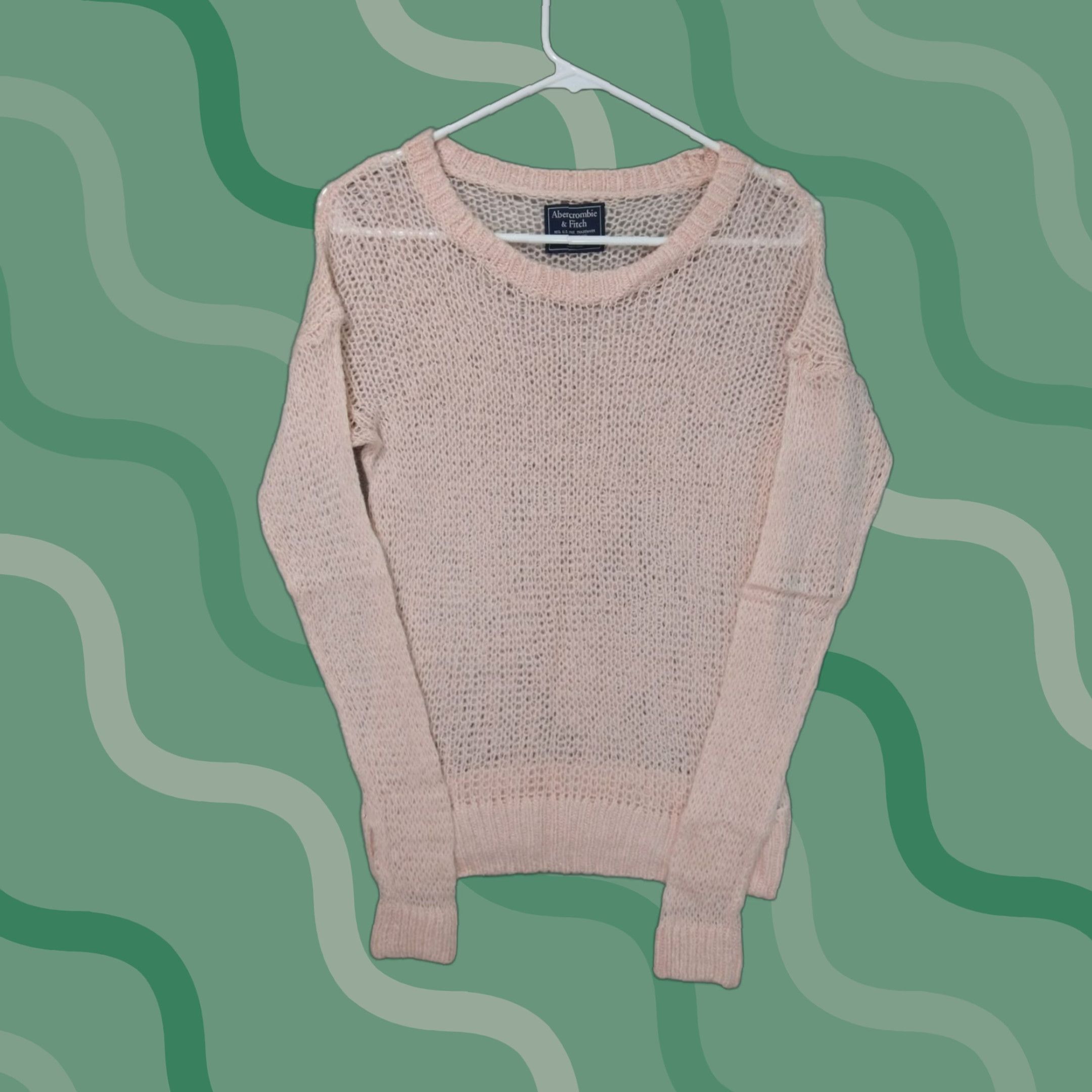 Abercrombie & Fitch Abercrombie Fitch Sweater Womens Small Pink Open Knit Lagenlook Beachy Coastal Size S / US 4 / IT 40 - 1 Thumbnail