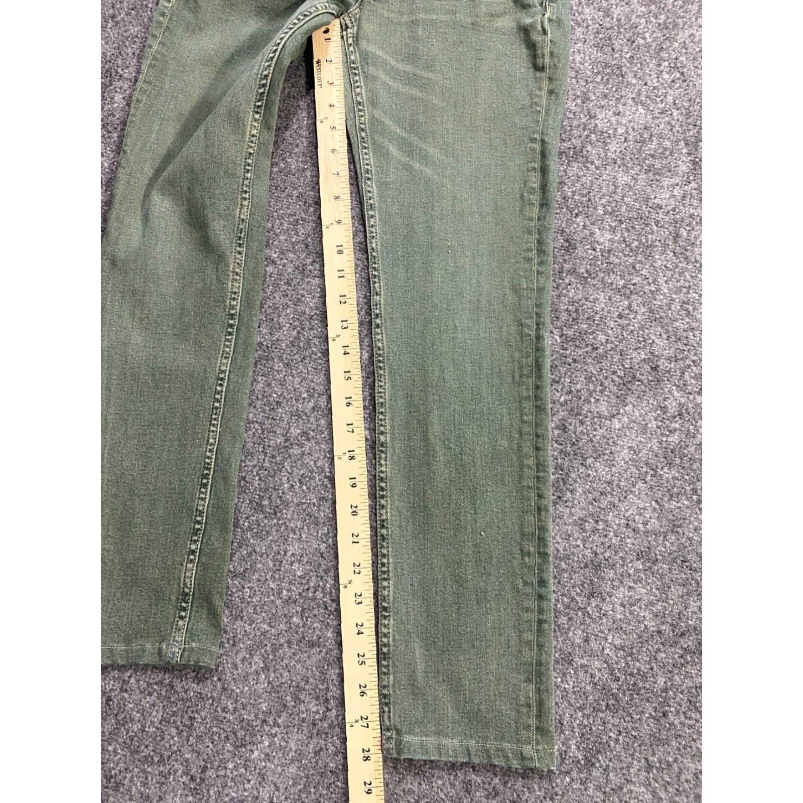 Vintage Arizona Jeans Jeans Skinny 28x28 Junior 5 Olive Green Low Rise Stretch 5-Pocket Womens Juniors Denim Cotton Spandex Size 28" / US 6 / IT 42 - 7 Thumbnail