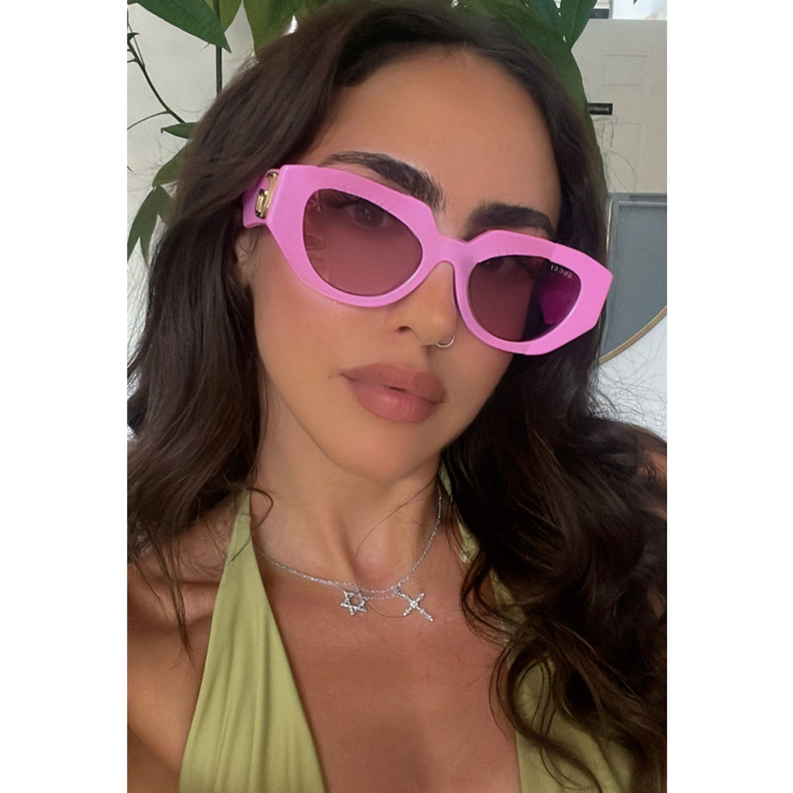 NEW Gucci GG1279S Half Rim Champagne Sunglasses $595 Gucci GG1279S Sunglasses | FramesDirect.com main image 3