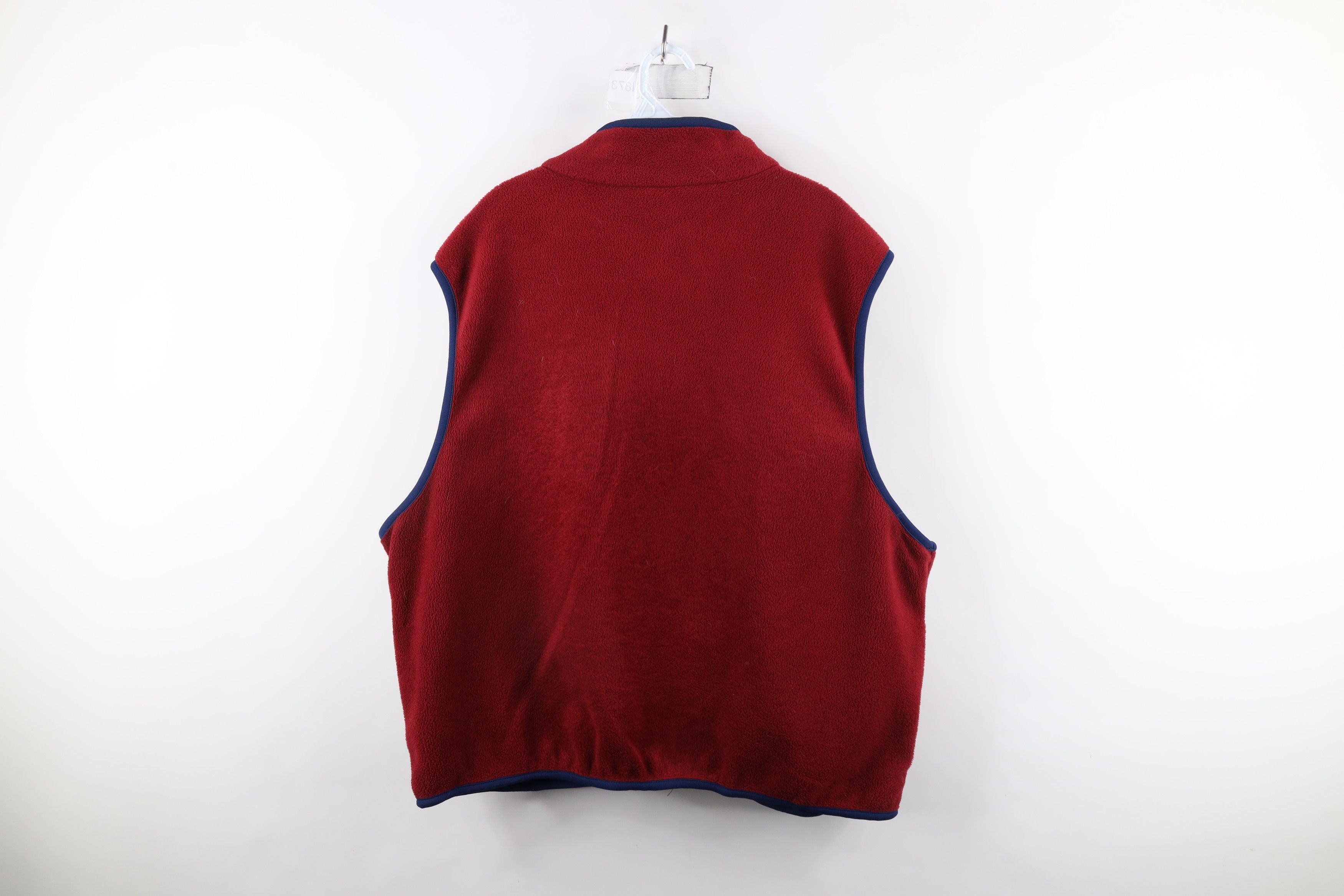 Lands' End × Vintage Vintage 90s Lands End Blank Full Zip Fleece Vest Jacket Red Size US XL / EU 56 / 4 - 9 Thumbnail
