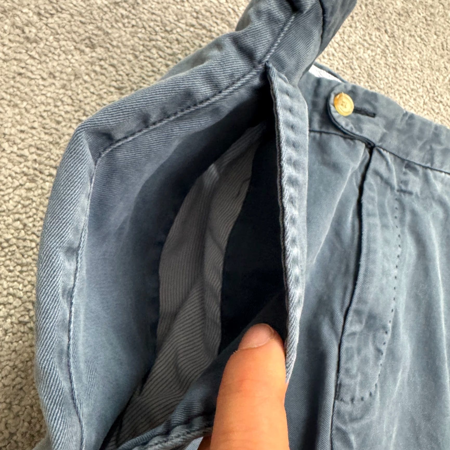 Peter Millar Peter Millar Chino Pants Mens 35 Blue Cotton Straight Leg Flat Front Size US 35 - 3 Thumbnail
