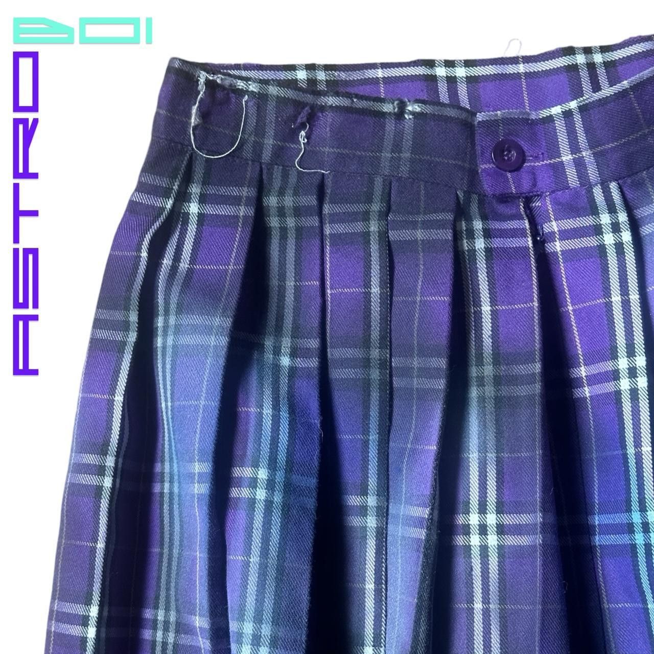 Other × Vintage ASTROBOI* Purple Tartan Schoolgirl Mini Skirt - Medium Size 24" / US 00 / IT 34 - 2 Thumbnail