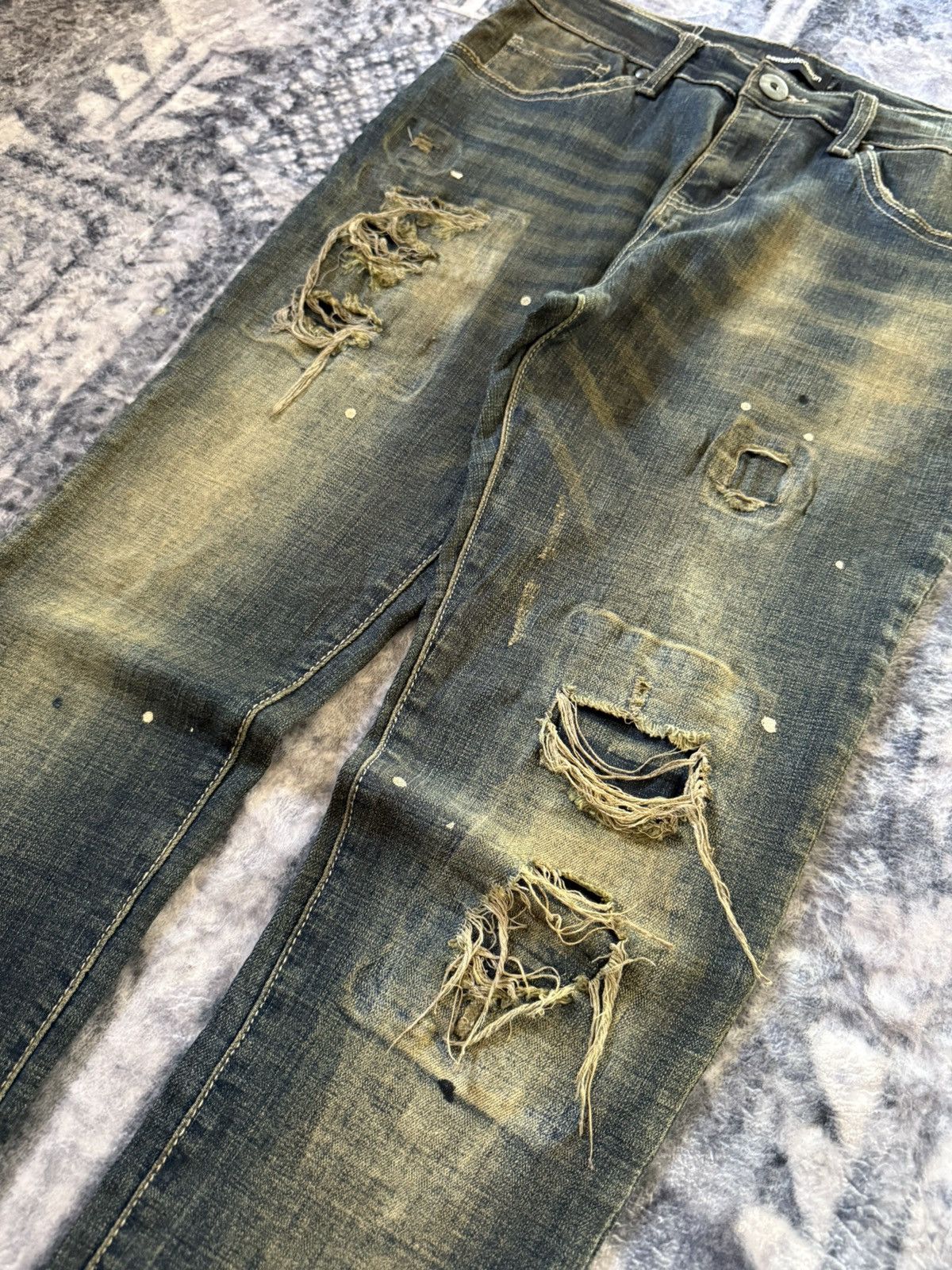 Hysteric Glamour Semantic Design Japan Mud Wash Distressed Tapered Jeans Size US 30 / EU 46 - 5 Thumbnail