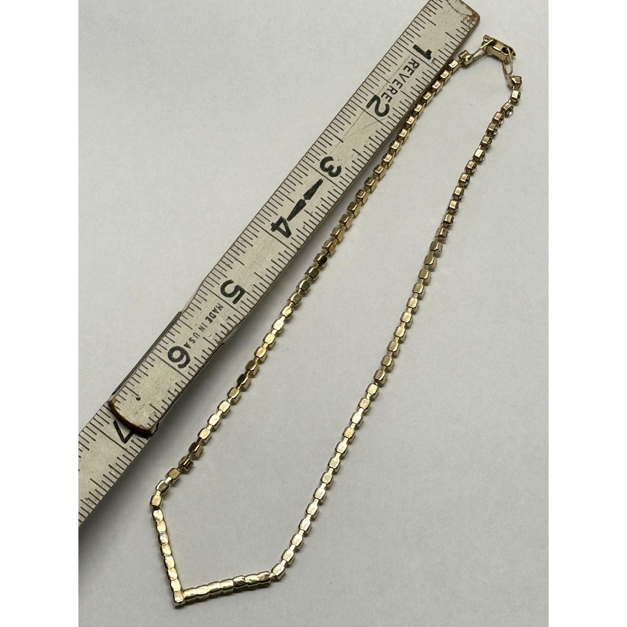 Vintage Vintage gold v rhinestone collar necklace Size ONE SIZE - 5 Thumbnail