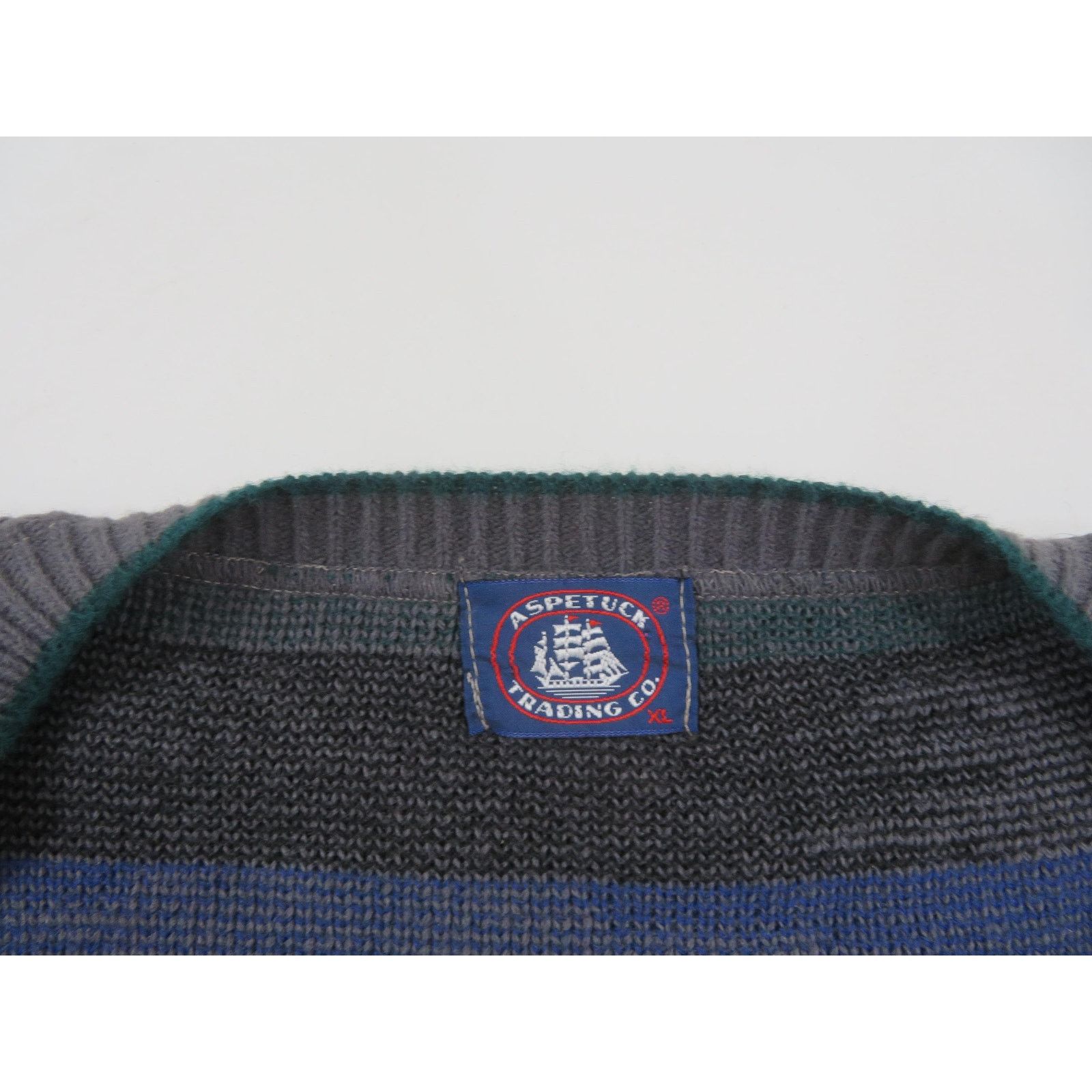 Other Aspetuck Sweater Cardigan V-Neck, Golf Gray Blue Sz XL 1990s Size US XL / EU 56 / 4 - 3 Thumbnail