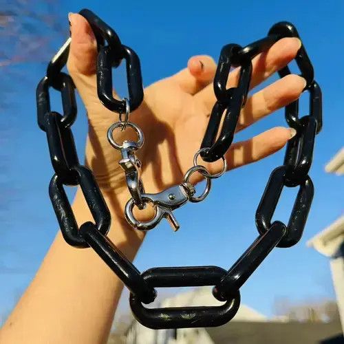 VIBE Chunky Unisex Black Acrylic Wallet Pant Chains Belt chains Size ONE SIZE - 3 Thumbnail